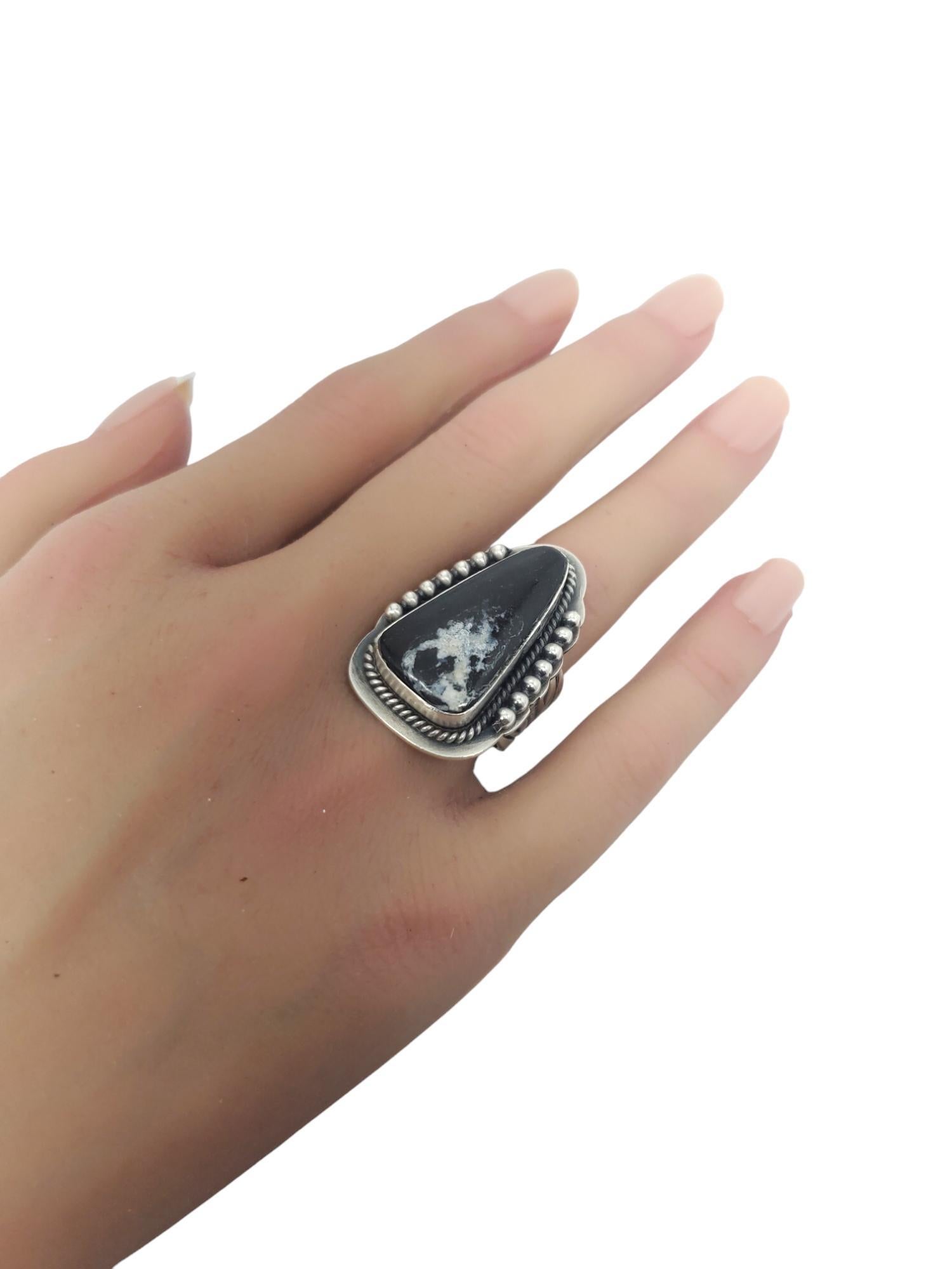 Women's Carolyn Pollack Sterling Silver White Buffalo Turquoise Ring Size 8 #20555