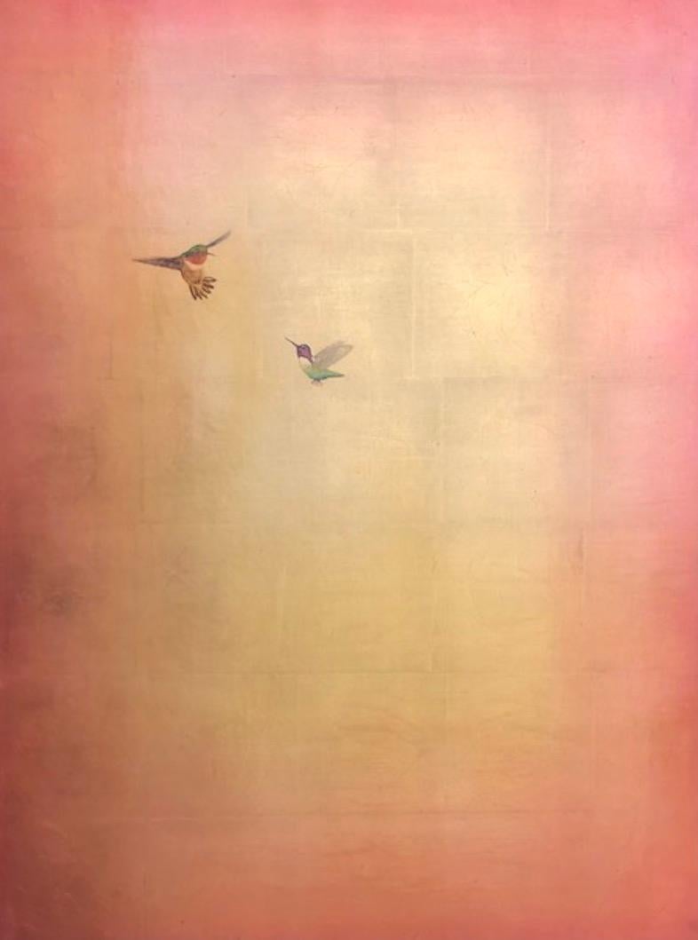 Carolyn Reynolds Abstract Painting - Ascension in Rose and Gold