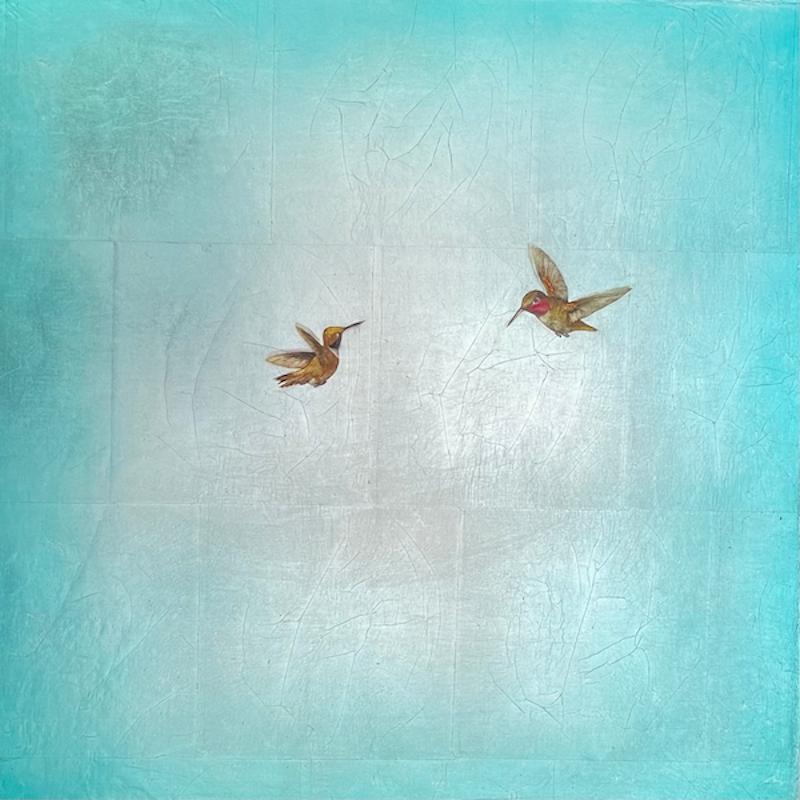 Carolyn Reynolds Animal Painting - Duo Over Teal IV