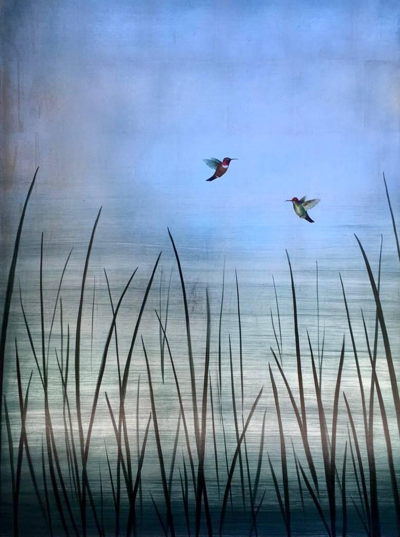 Carolyn Reynolds Animal Painting - Harmony Over Reeds