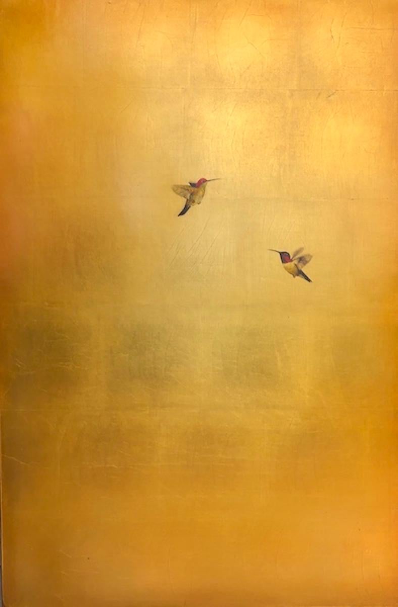 Carolyn Reynolds Animal Painting - Synchronicity Over Gold