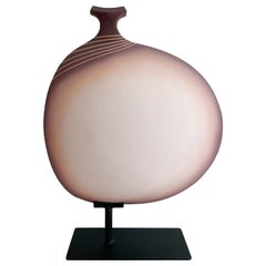 Carolyn Sale, California Postmodern Ceramic Sculpture on Steel Stand, 1980s