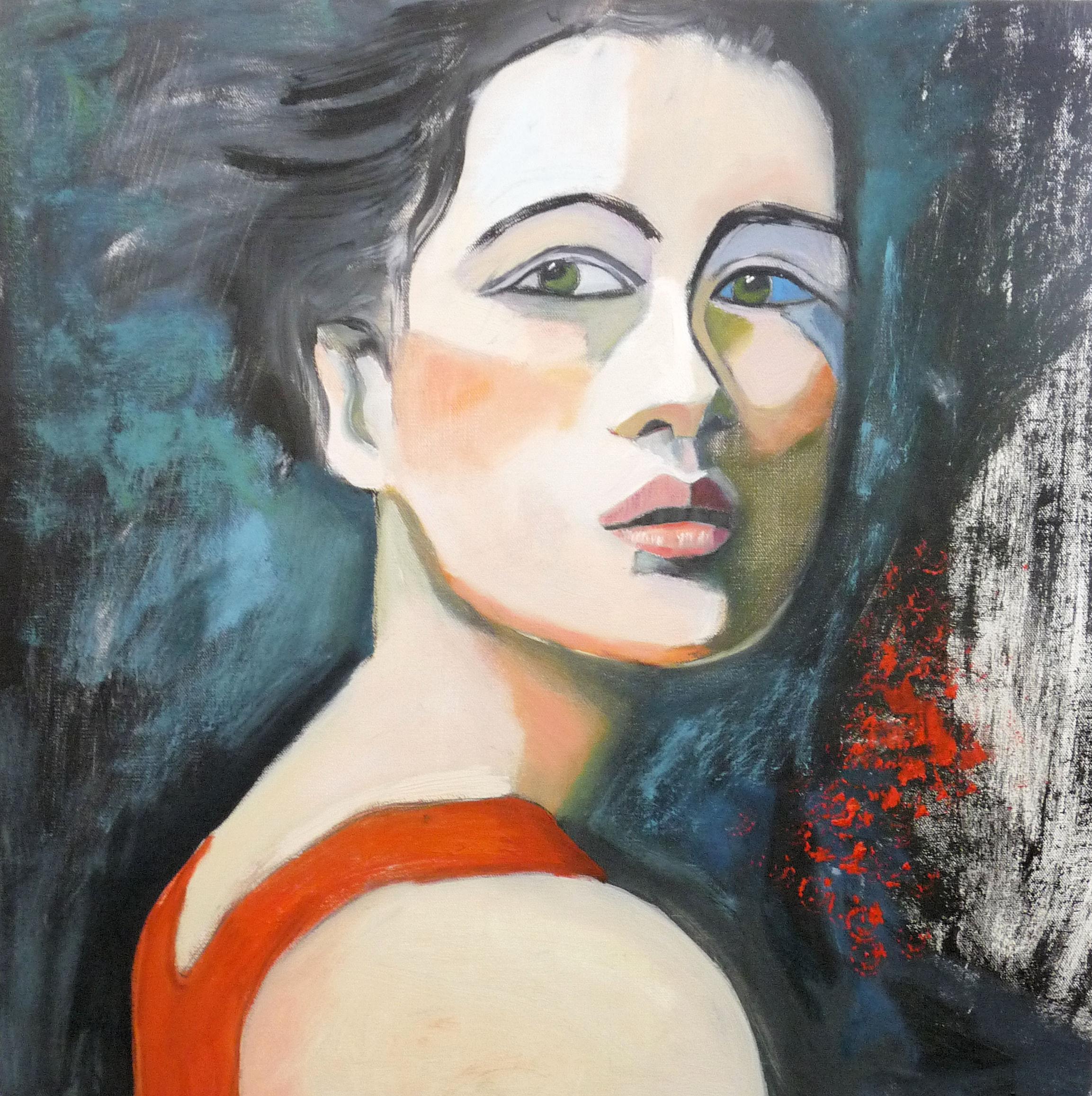 Carolyn Schlam Figurative Painting - Attention