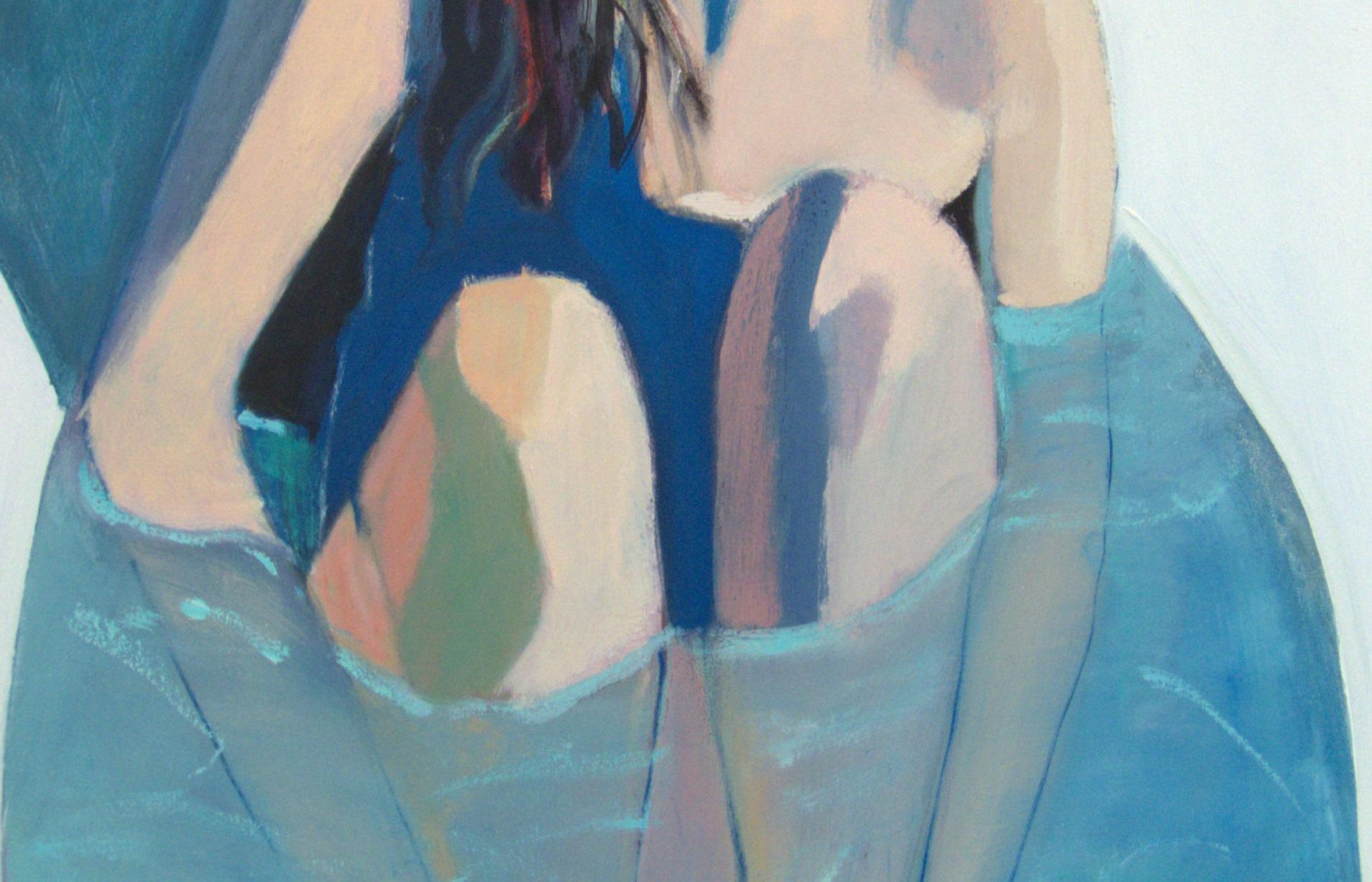 Bain - Contemporain Painting par Carolyn Schlam