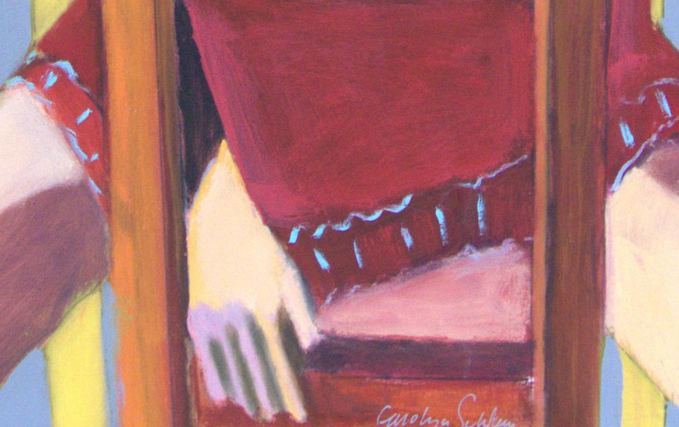 Chair Girl - Contemporary Painting by Carolyn Schlam