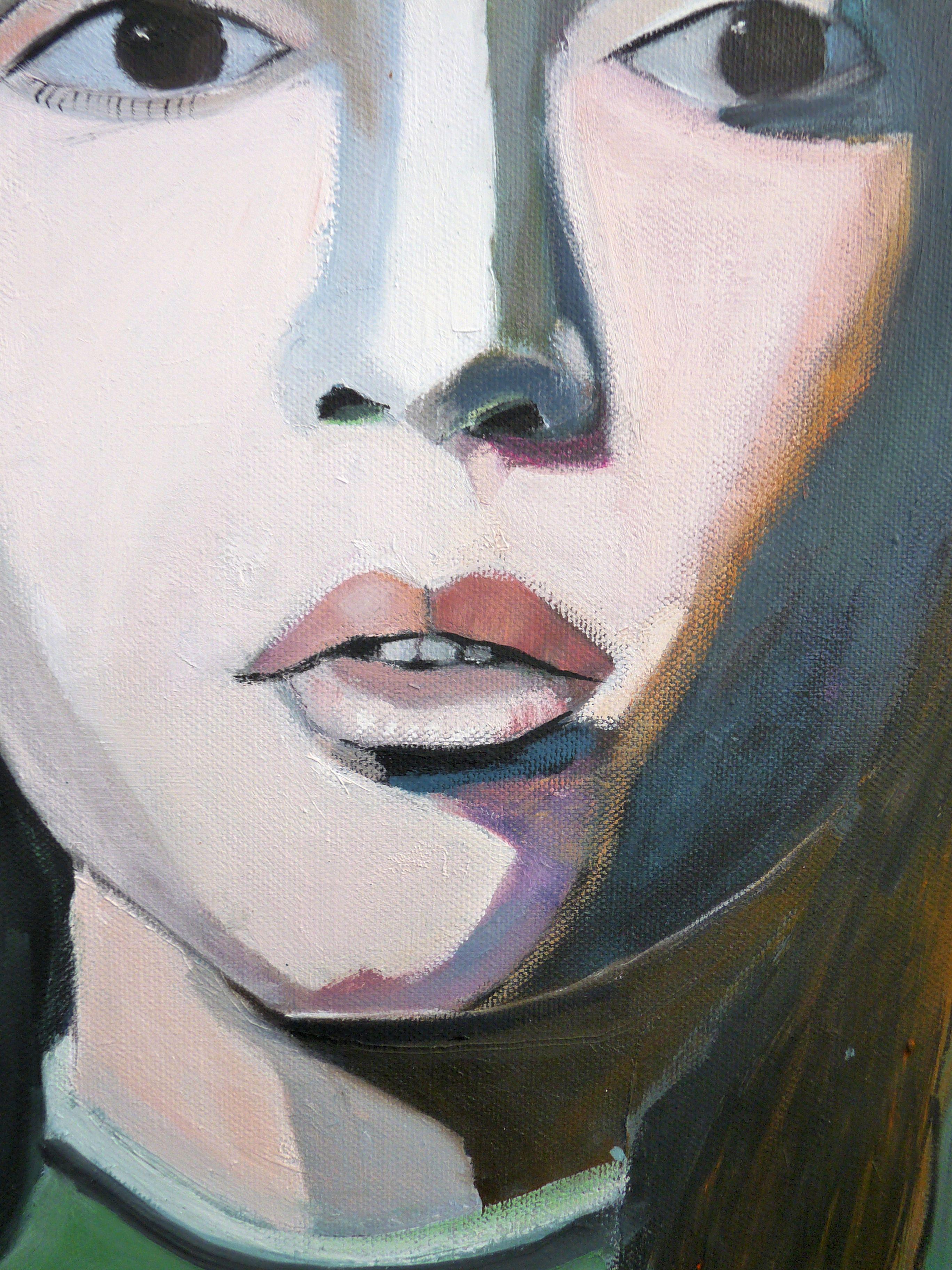 GIRL IN GREEN, Painting, Oil on Canvas 2
