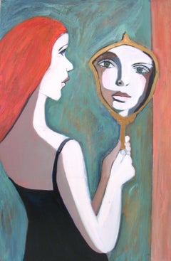 GIRL IN THE MIRROR, Painting, Oil on Canvas