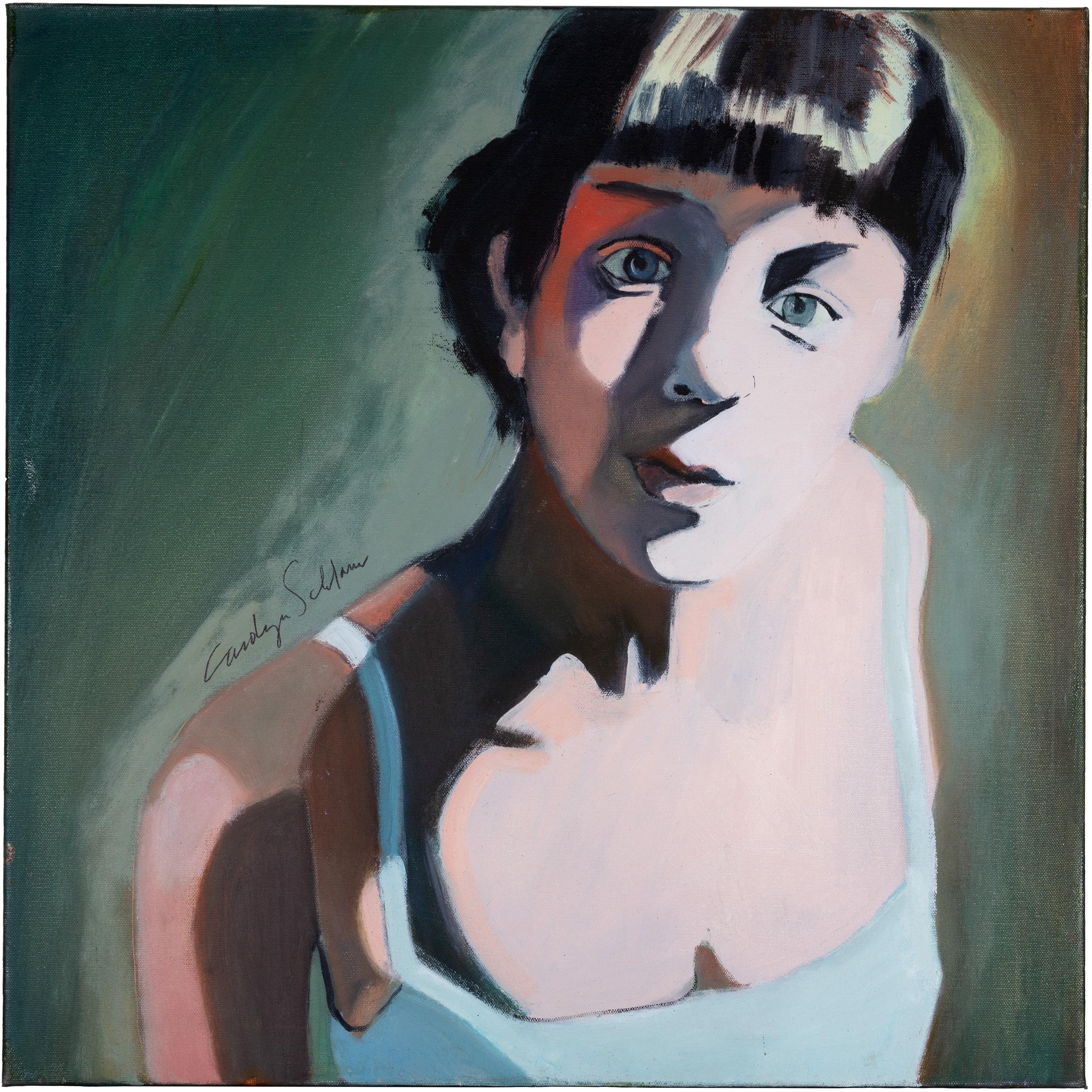 Carolyn Schlam Portrait Painting – Ich frage mich