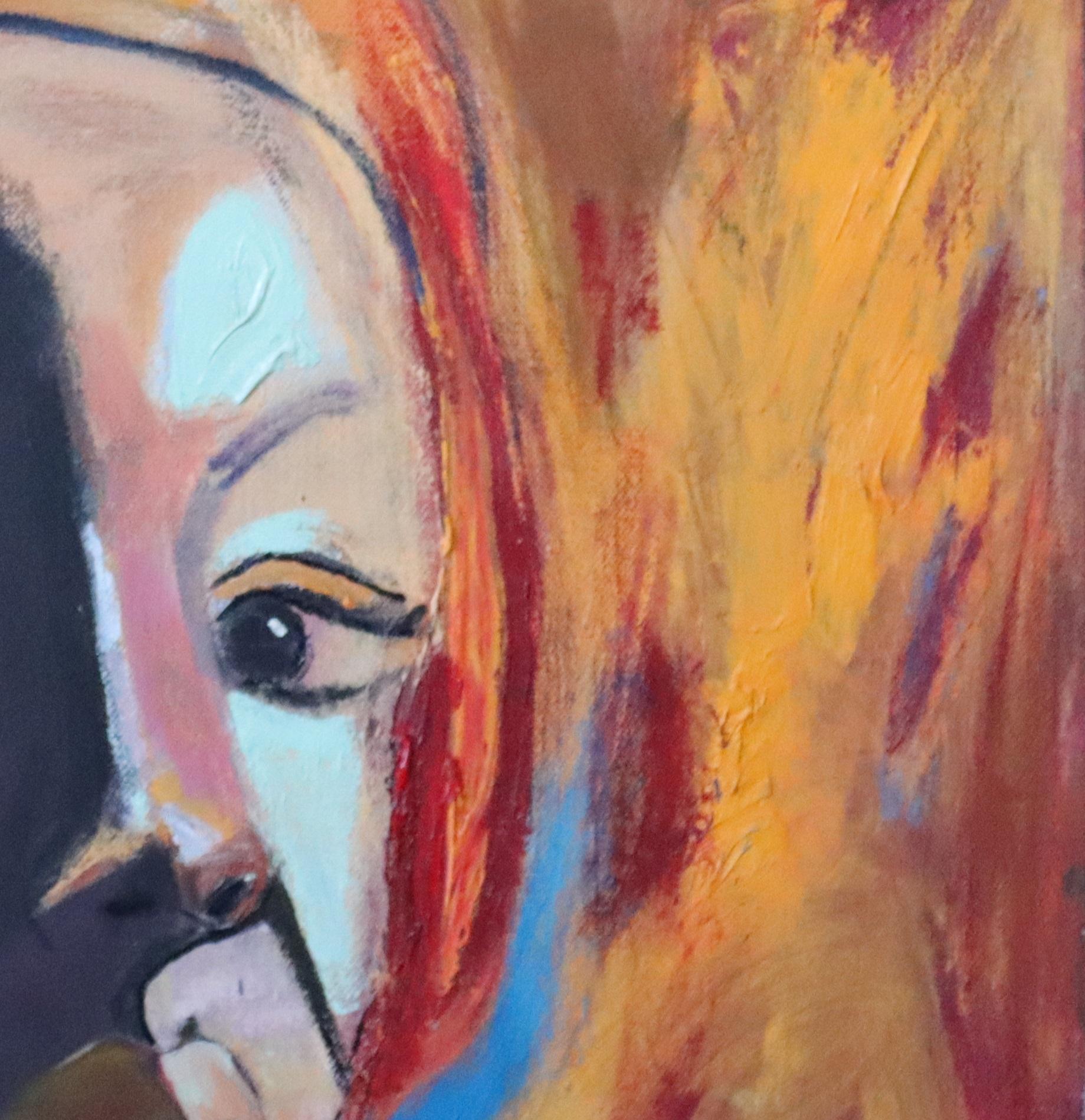 Justine - Contemporain Painting par Carolyn Schlam