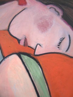NUDE WITH ORANGE, Painting, Oil on Canvas