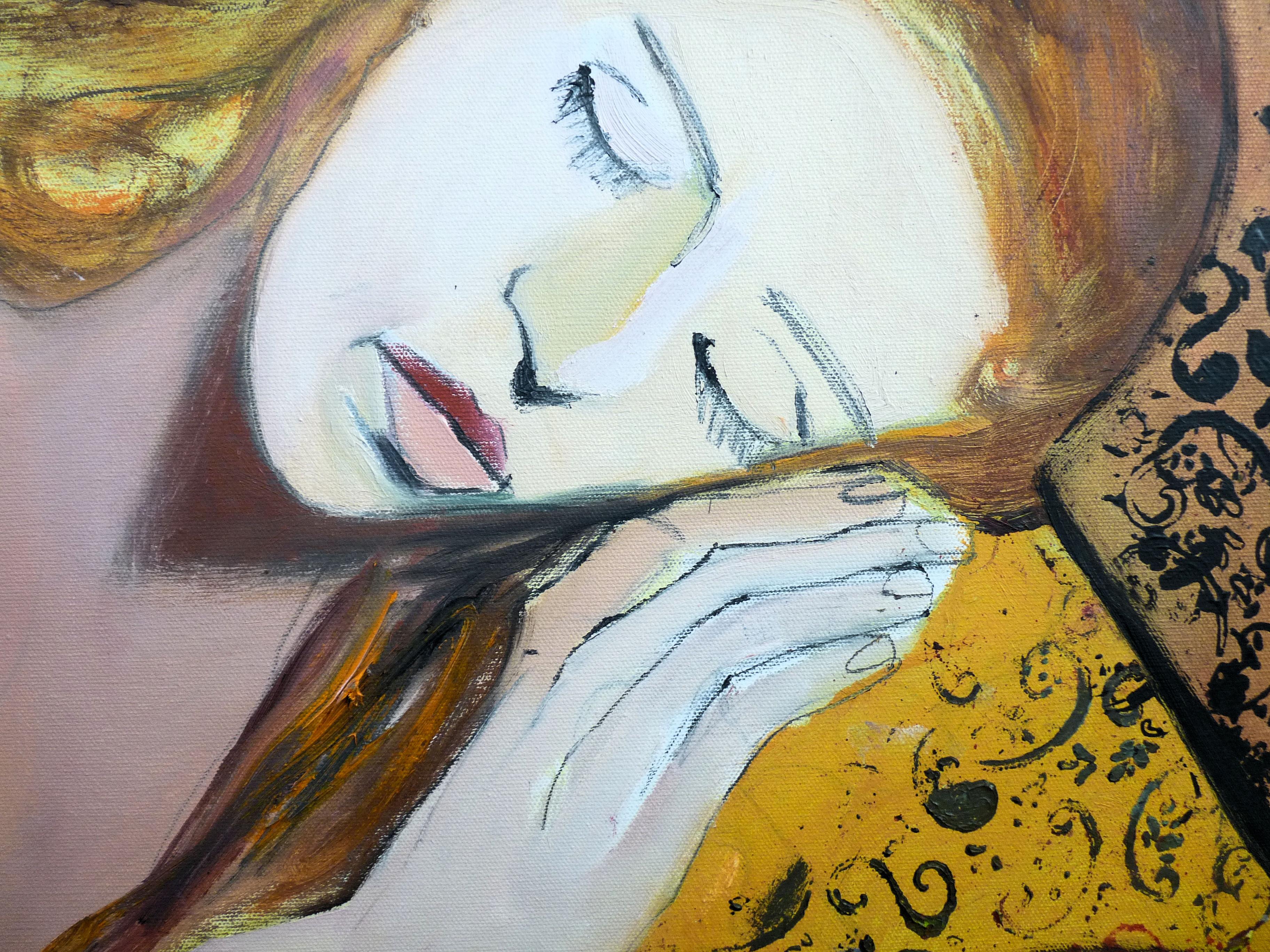 Sleeper - Contemporary Painting by Carolyn Schlam