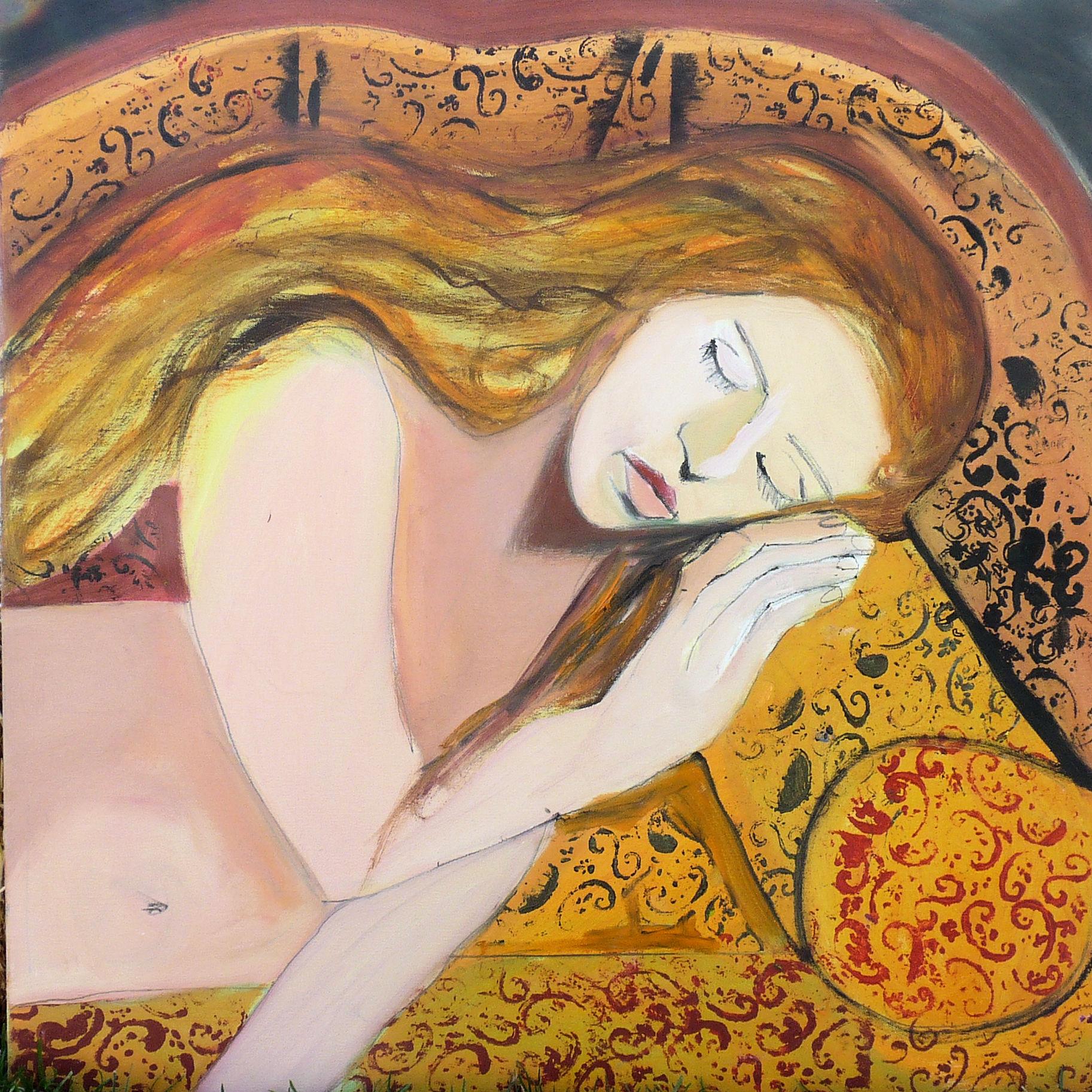 Carolyn Schlam Nude Painting - Sleeper