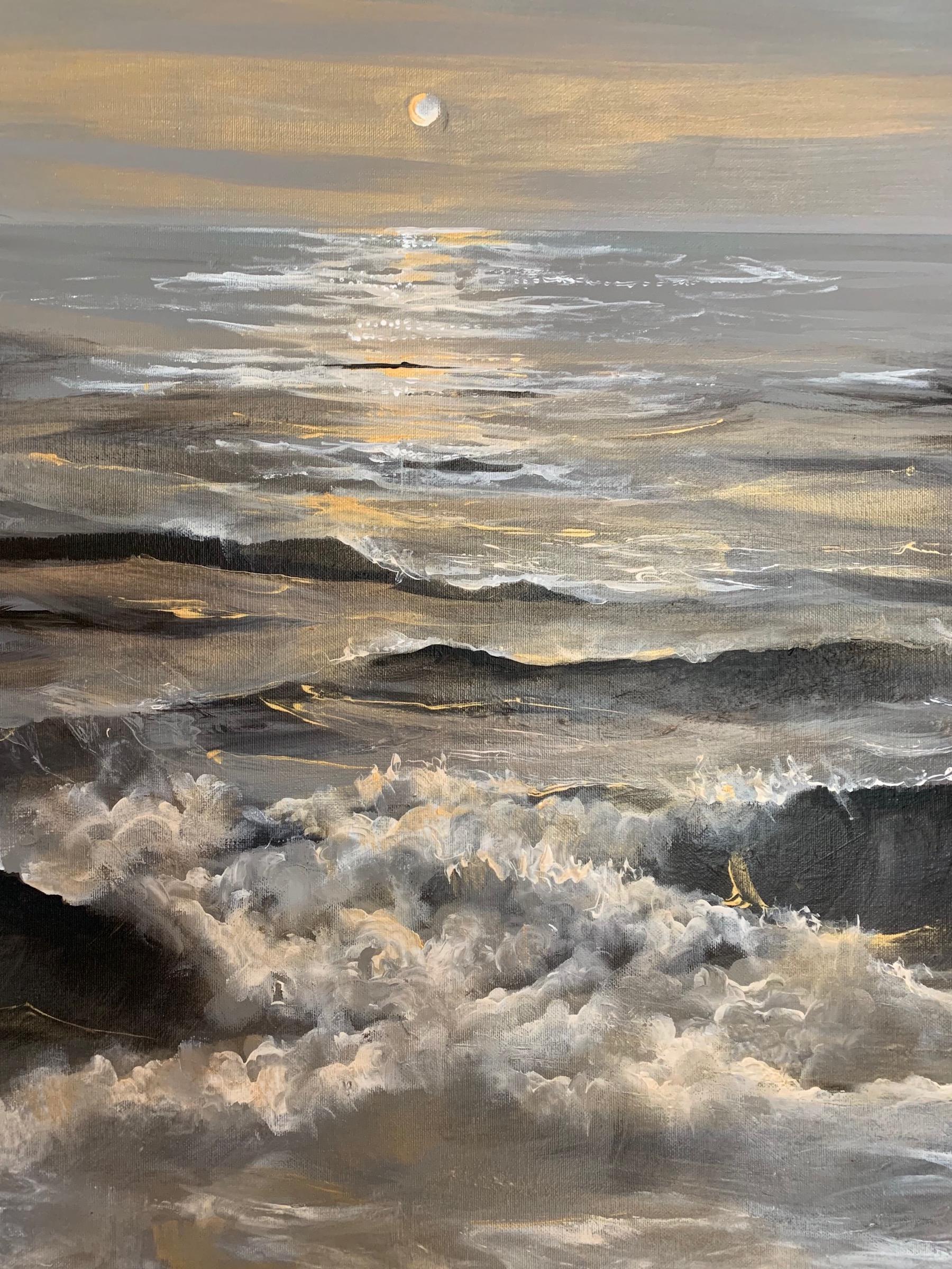 The Restless Sea, Carolyn Tryer, Contemporary Seascape Painting, Realist Art For Sale 2