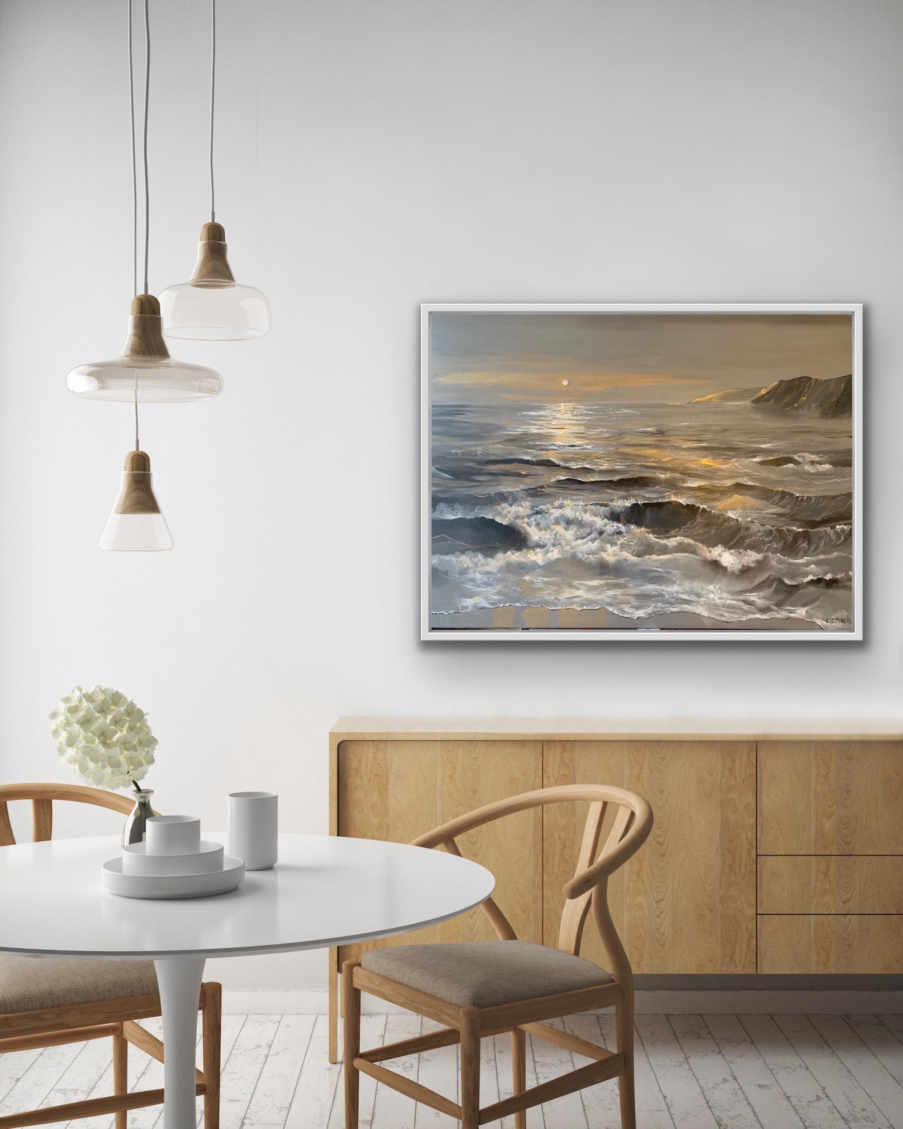 The Restless Sea, Carolyn Tryer, Contemporary Seascape Painting, Realist Art For Sale 3