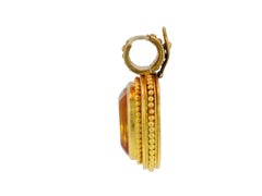 22K Designer Orange Pendant with Faceted Gemstone by Carolyn Tyler