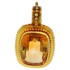 22K Designer Orange Pendant with Faceted Gemstone by Carolyn Tyler