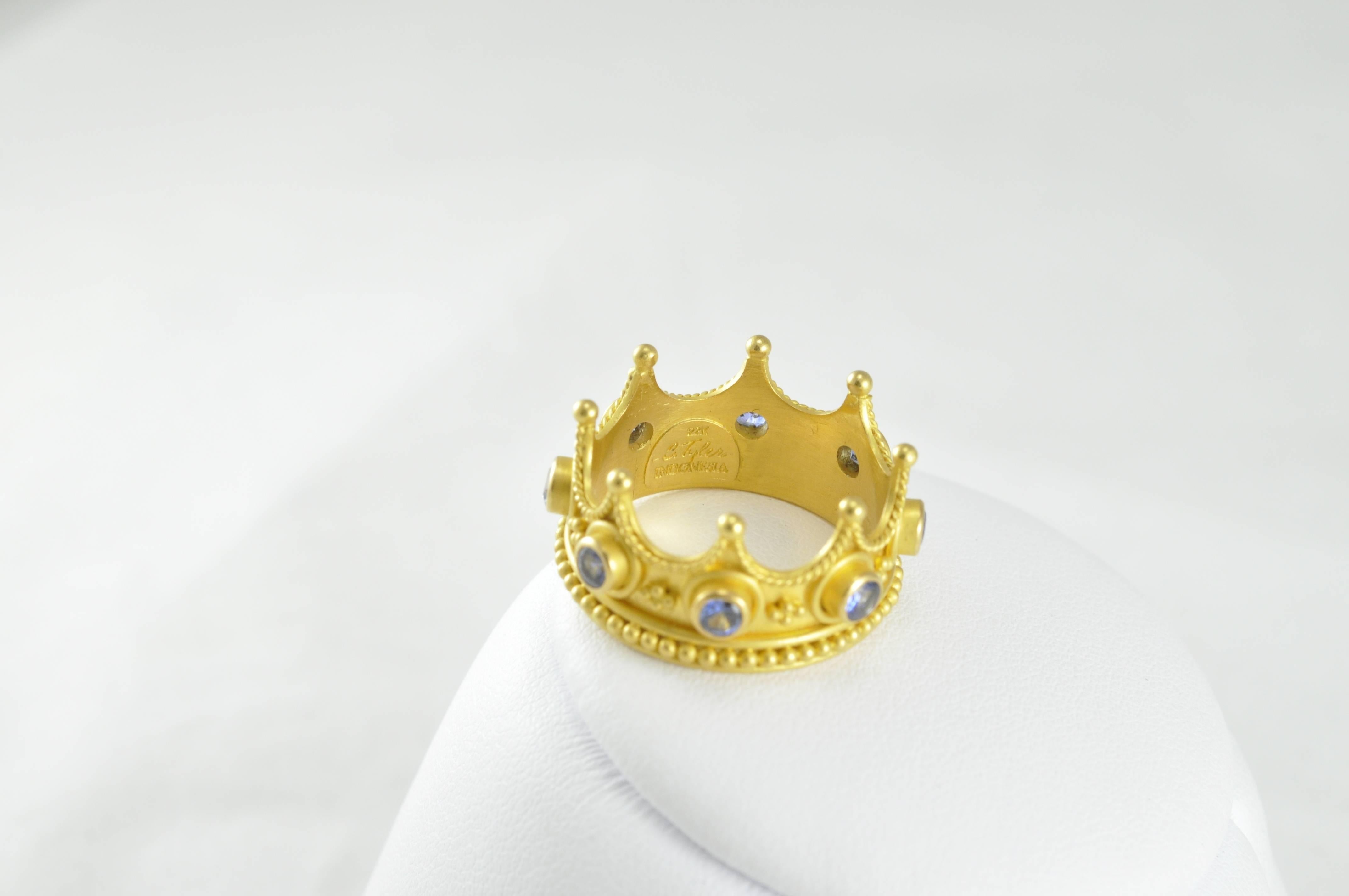 Artisan Carolyn Tyler Crown Princess Yellow Gold Ring