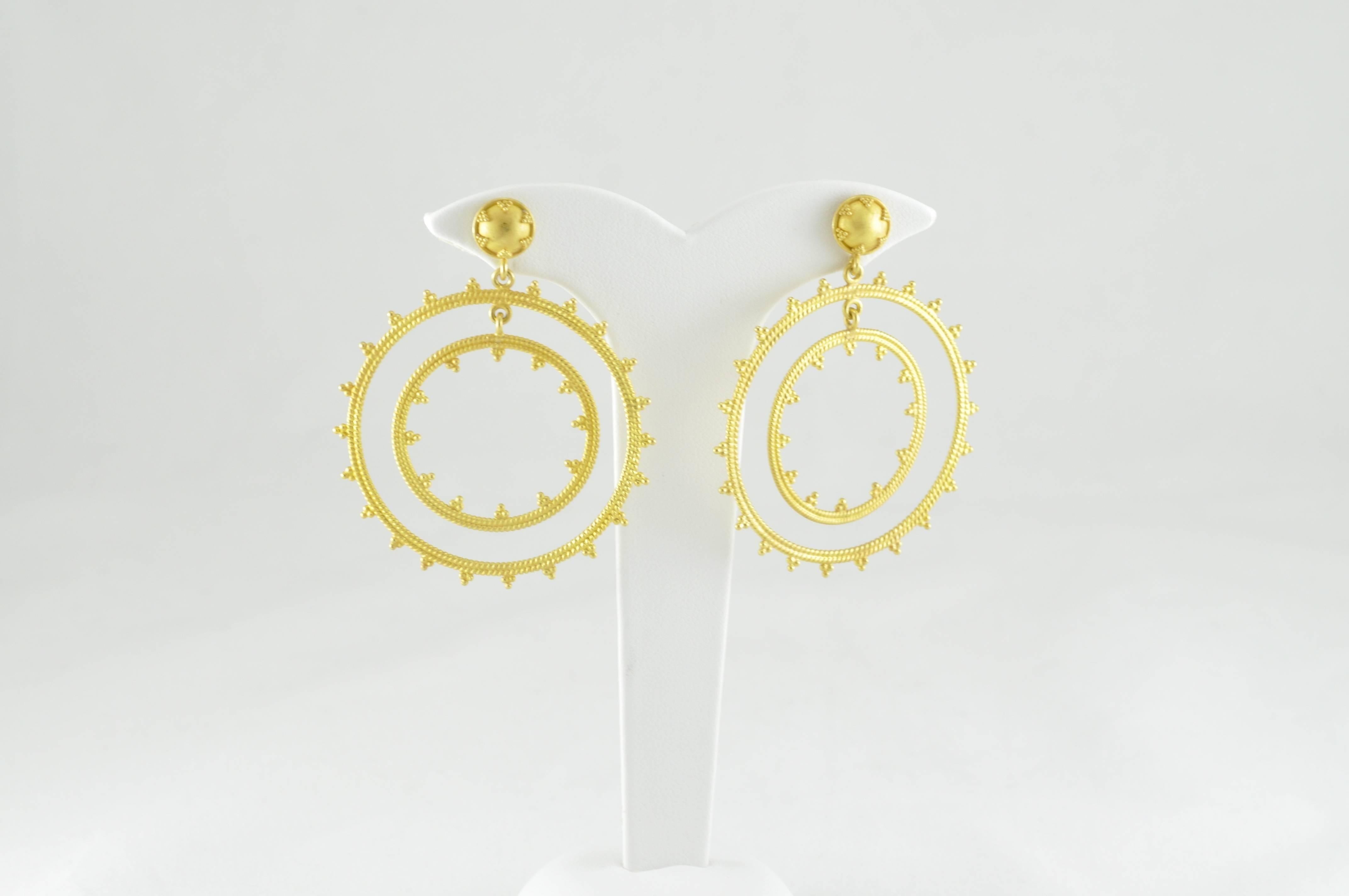 Carolyn Tyler Dream Weaver Yellow Gold Earrings 2