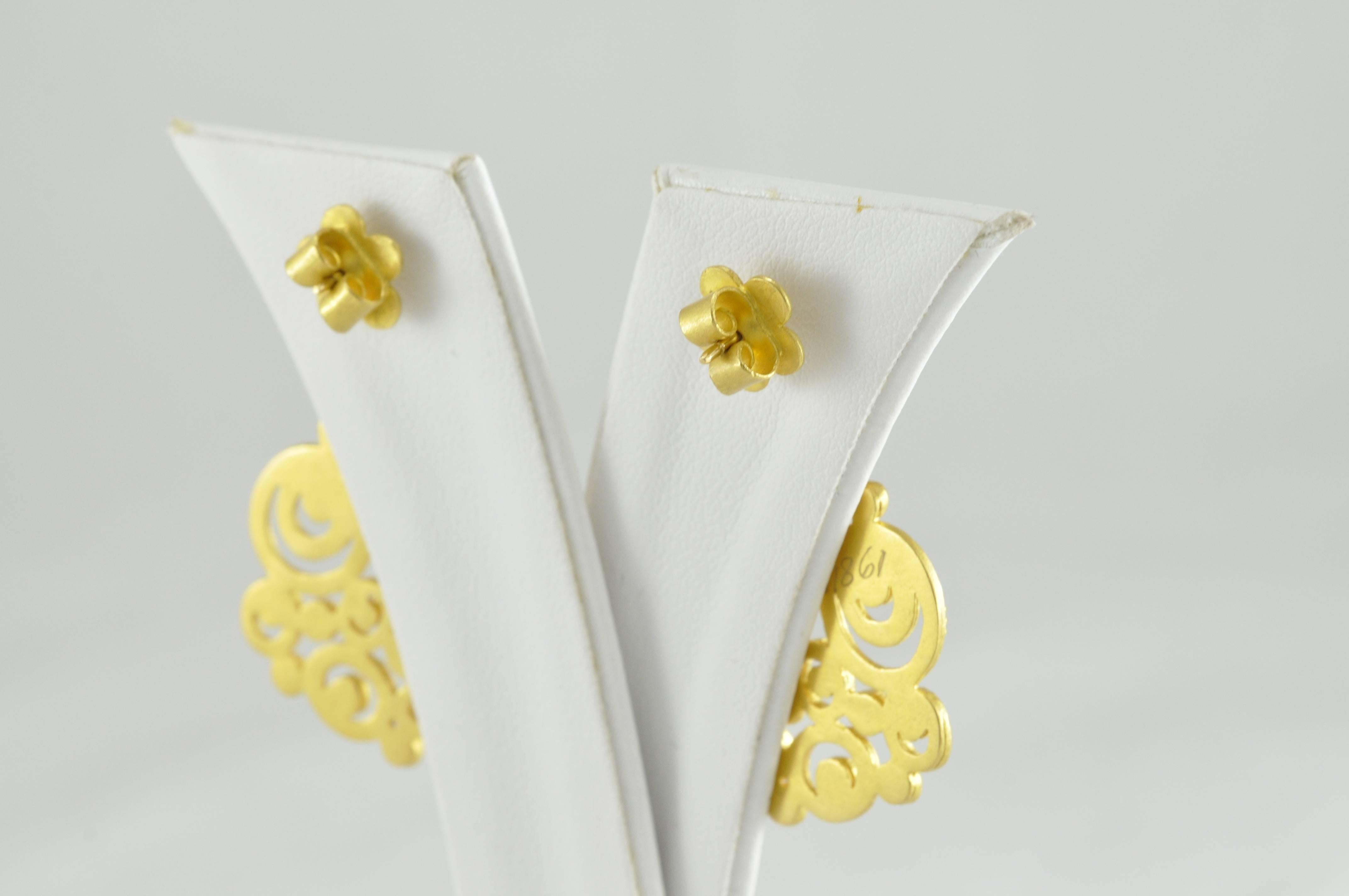 Artisan Carolyn Tyler Dune Chandelier Yellow Gold Earrings