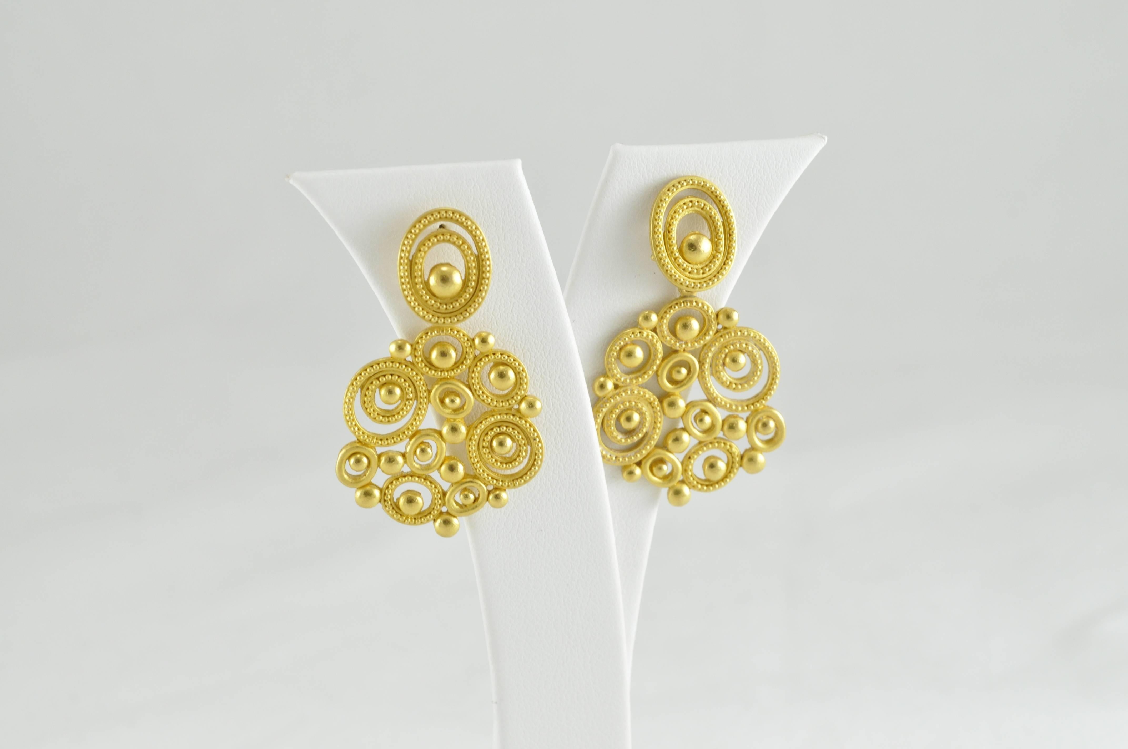 Women's Carolyn Tyler Dune Chandelier Yellow Gold Earrings