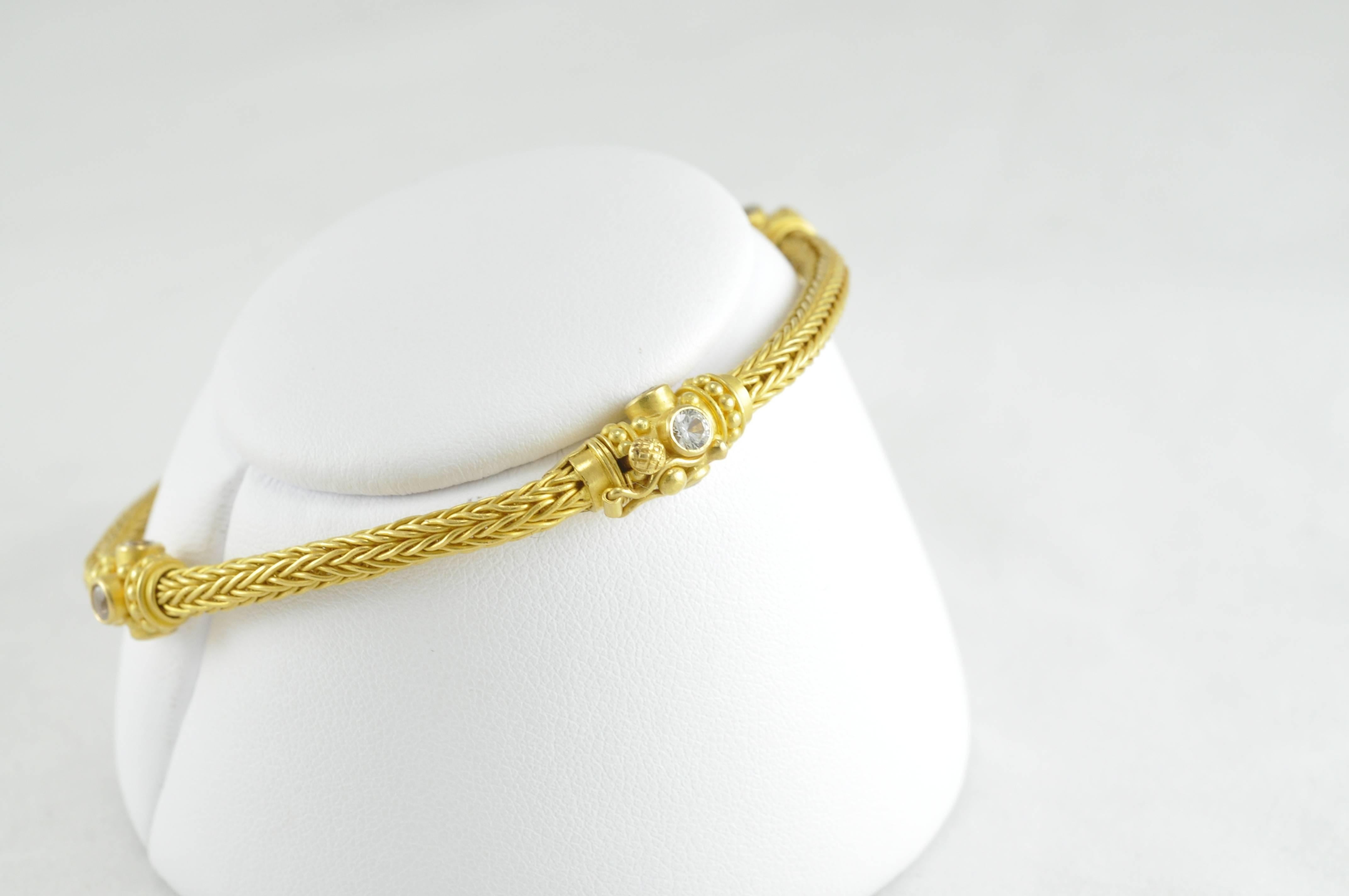 Carolyn Tyler Etrusca Yellow Gold Chain Bracelet In New Condition In Dallas, TX