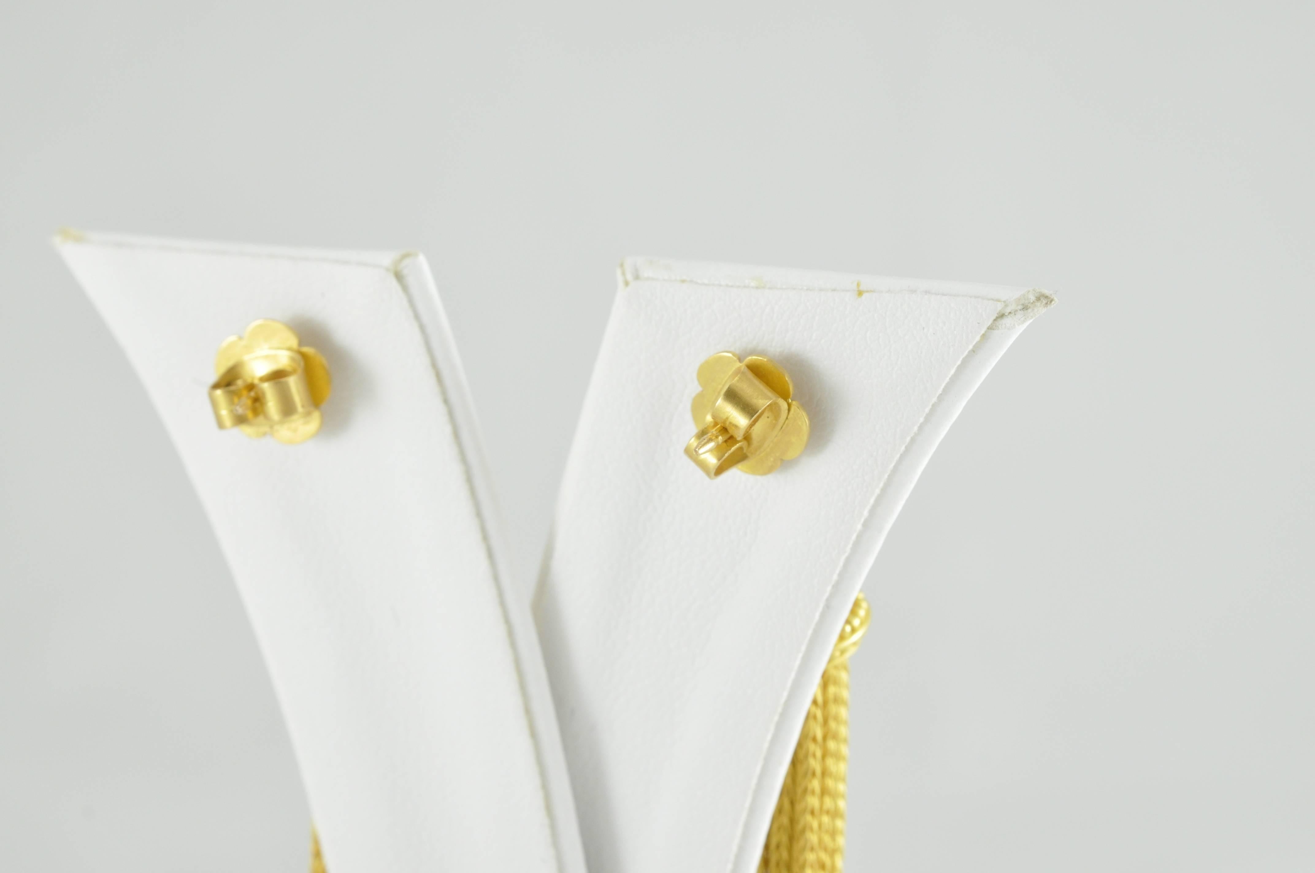 Carolyn Tyler Yellow Gold Tassel Earrings 1