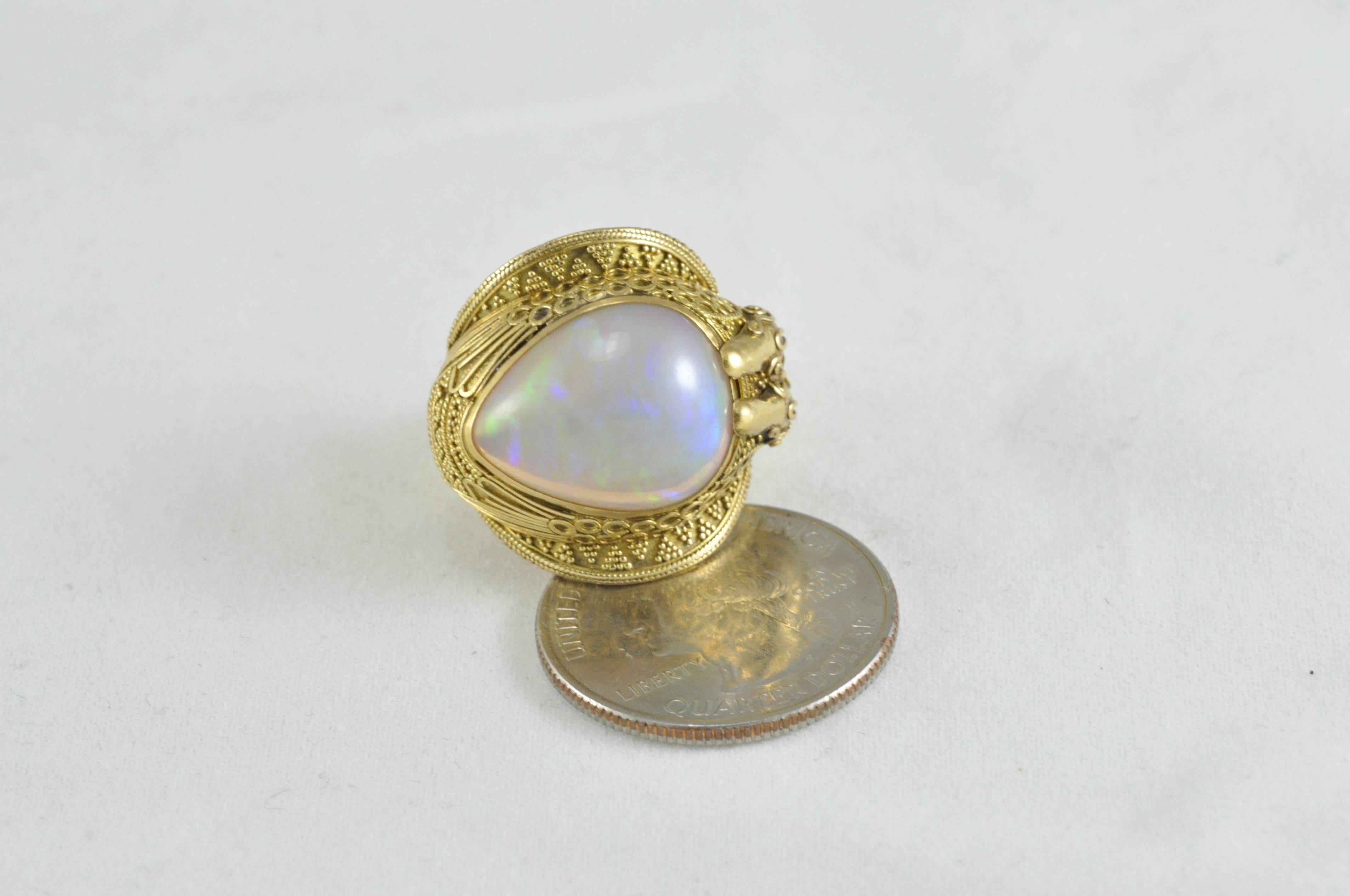 Artisan Carolyn Tyler Ramses Gold and Ethiopian Opal Ring