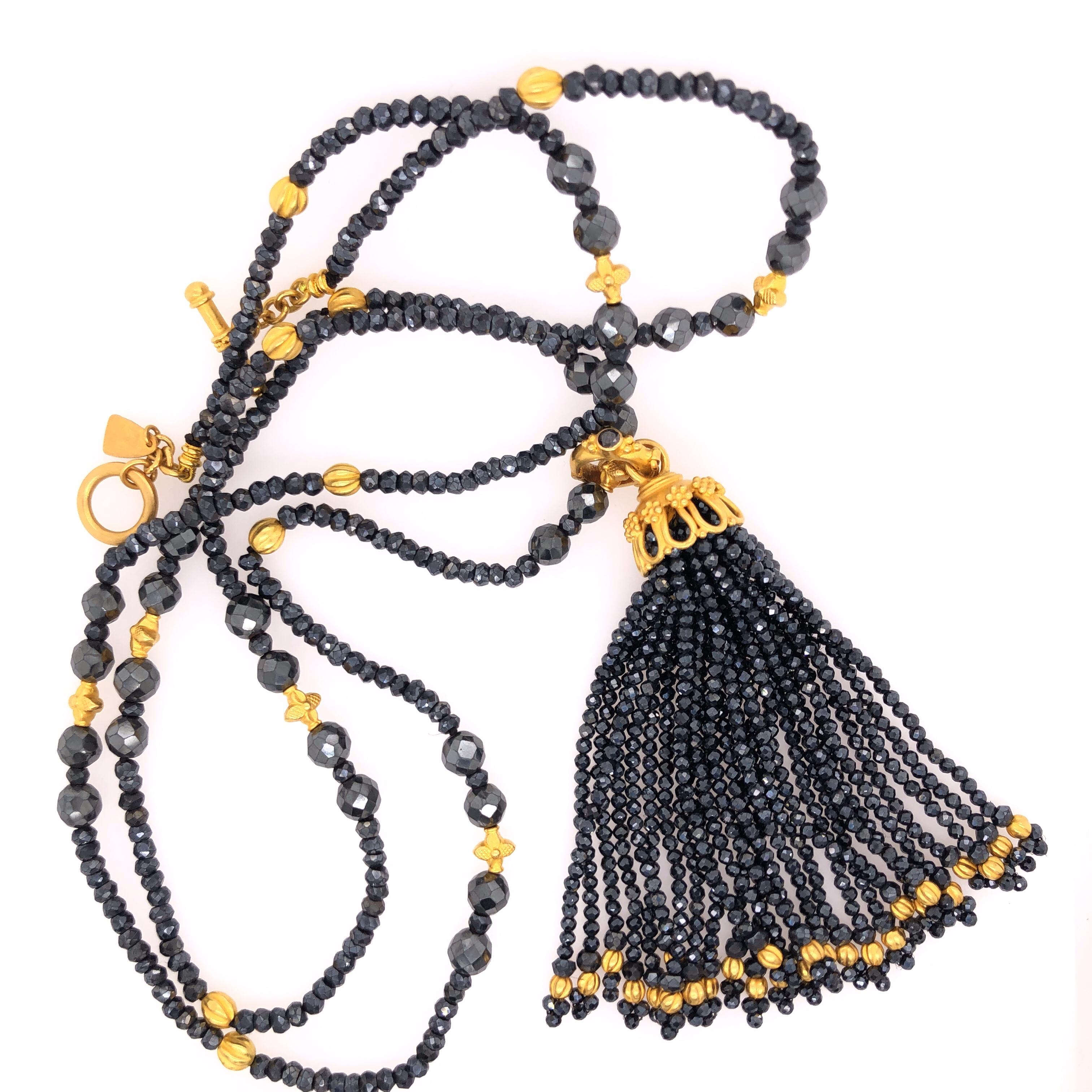 Contemporary Carolyn Tyler Spinel Lola Necklace and Loop Tassel