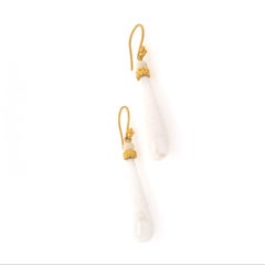 Carolyn Tyler White Stone Tulum Dangle Earrings