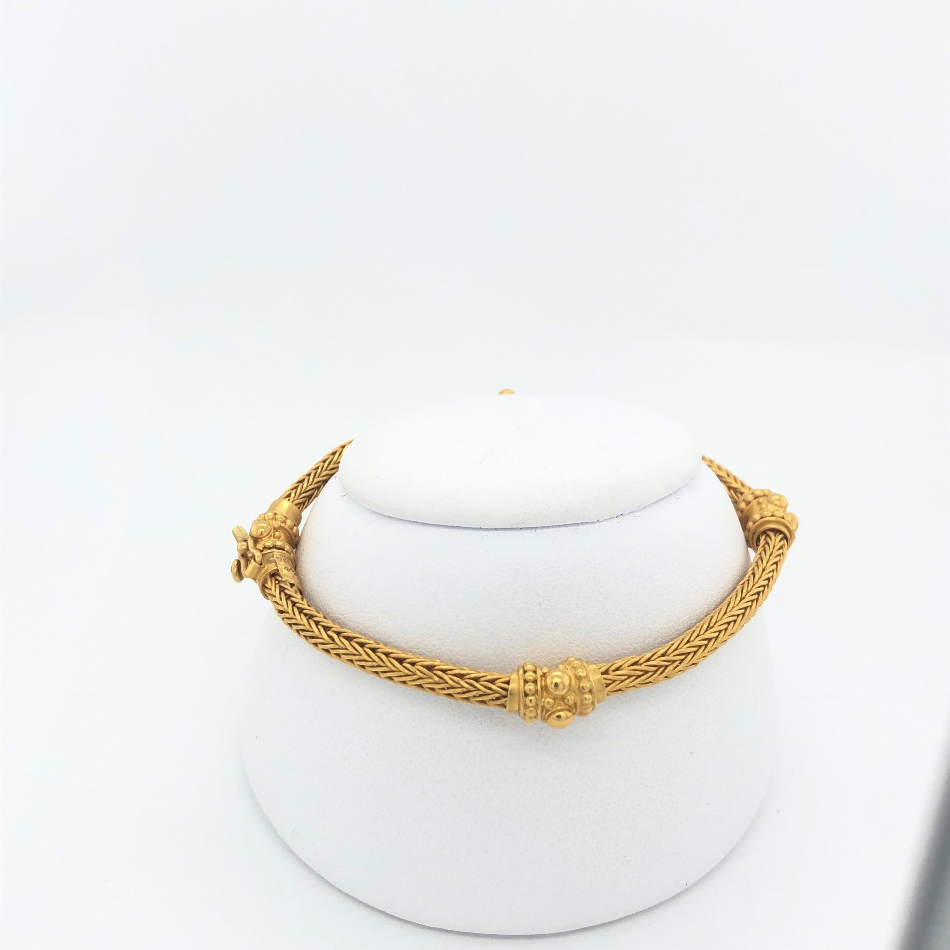 Modern Carolyn Tyler Yellow Gold Braided Etrusca Bracelet