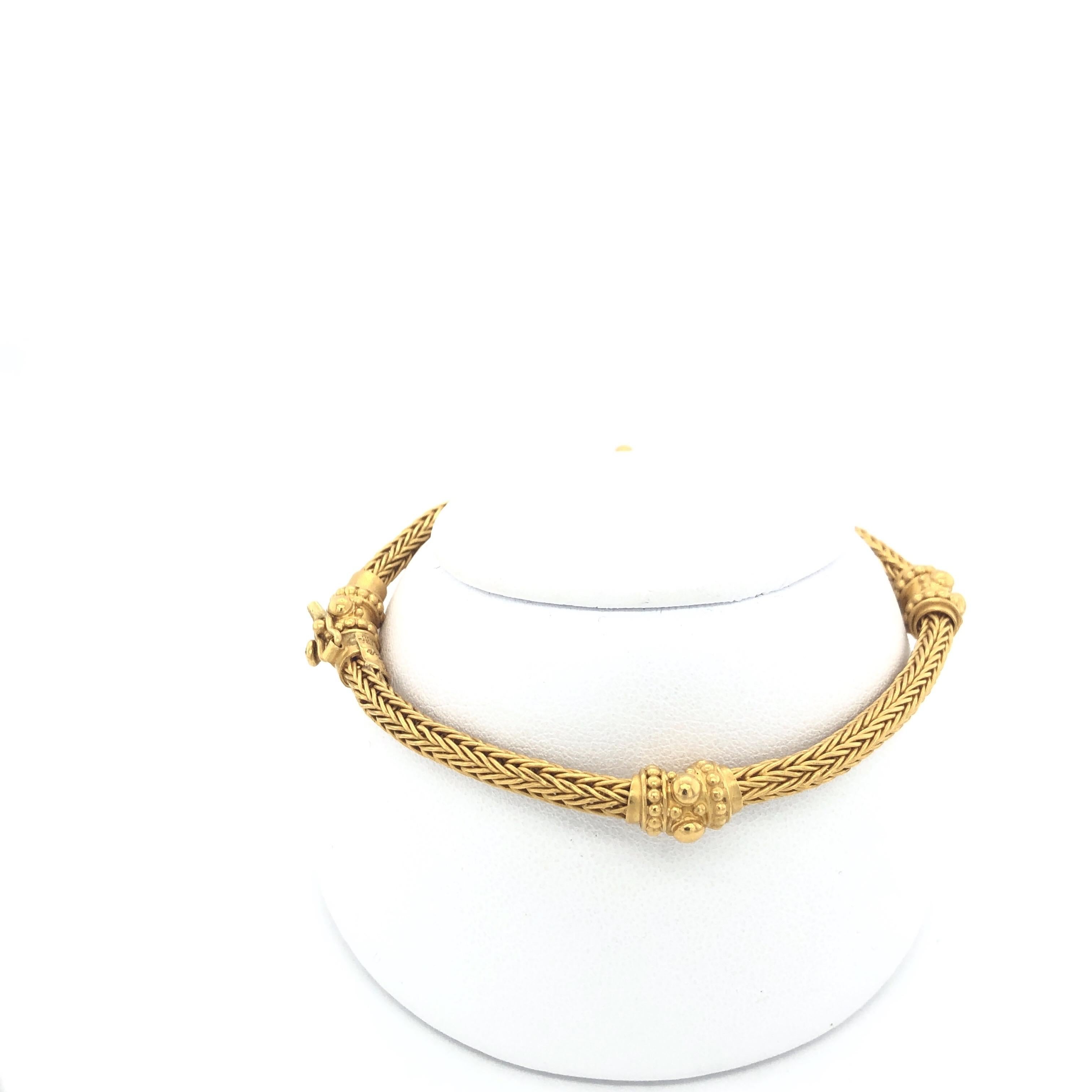 Carolyn Tyler Yellow Gold Braided Etrusca Bracelet In New Condition In Dallas, TX
