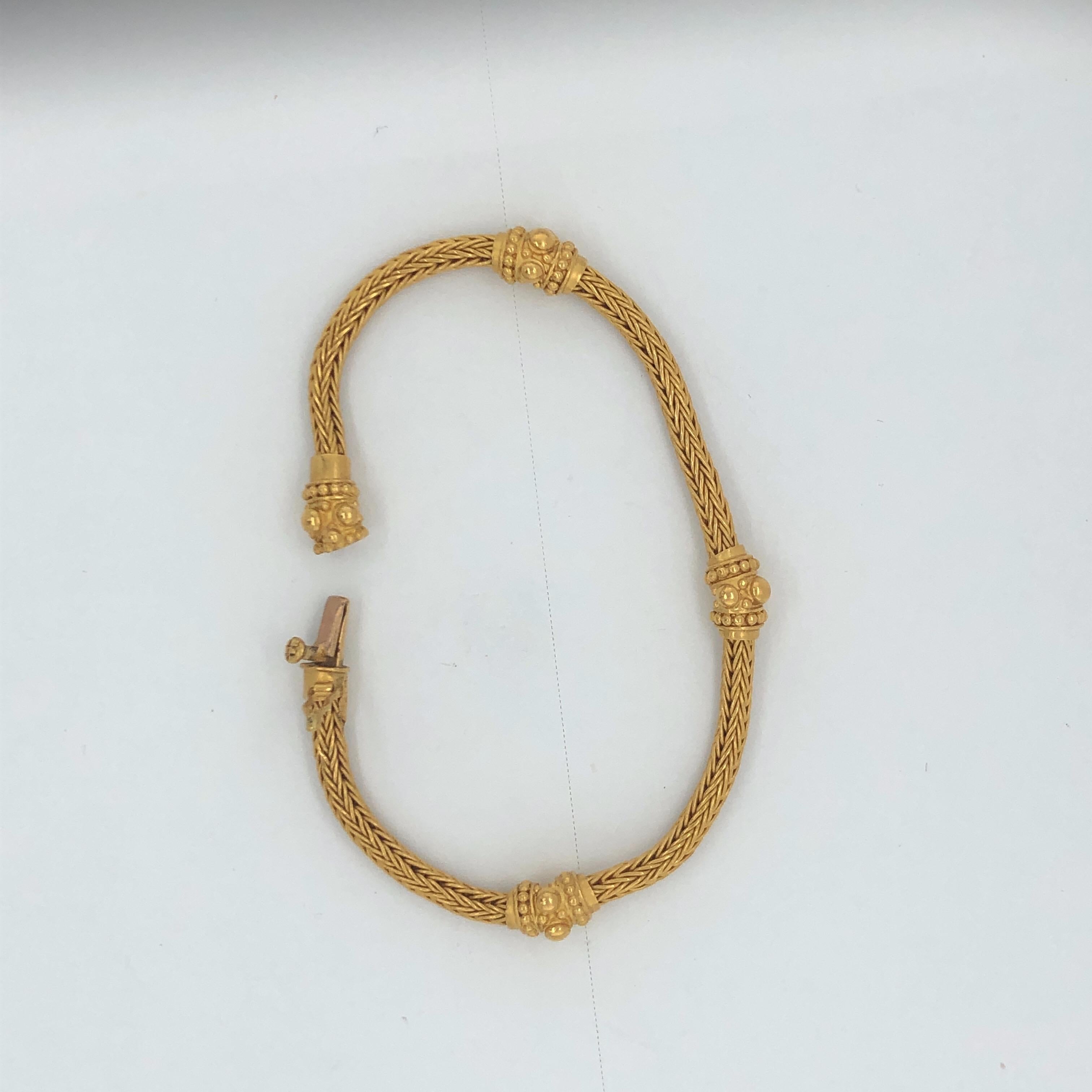 Carolyn Tyler Yellow Gold Braided Etrusca Bracelet 2