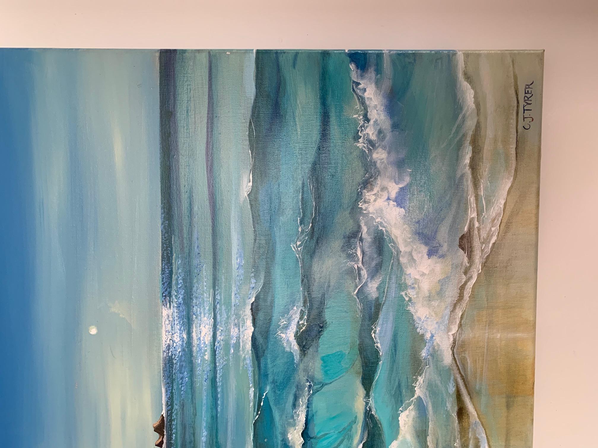 Roccia del Gabbiano - Painting Contemporaneo di Carolyn Tyrer