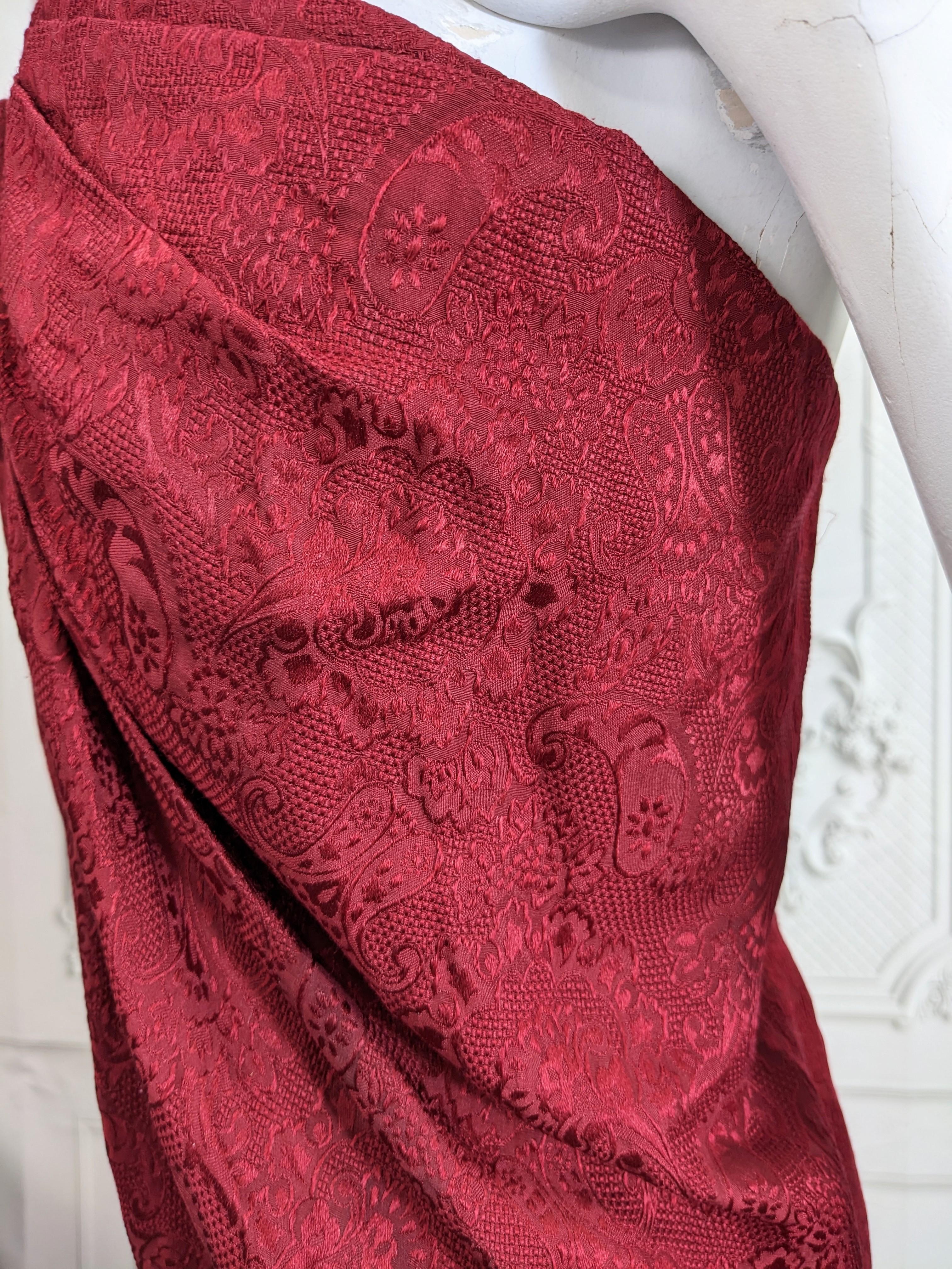 Red Carolyne Roehm Strapless Burgundy Organza Gown For Sale