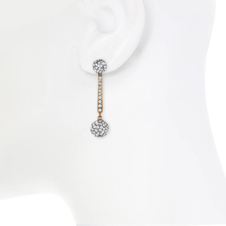 Carolyne Roehm x CINER Crystal Ball Drop CLIP Earrings For Sale at 1stDibs