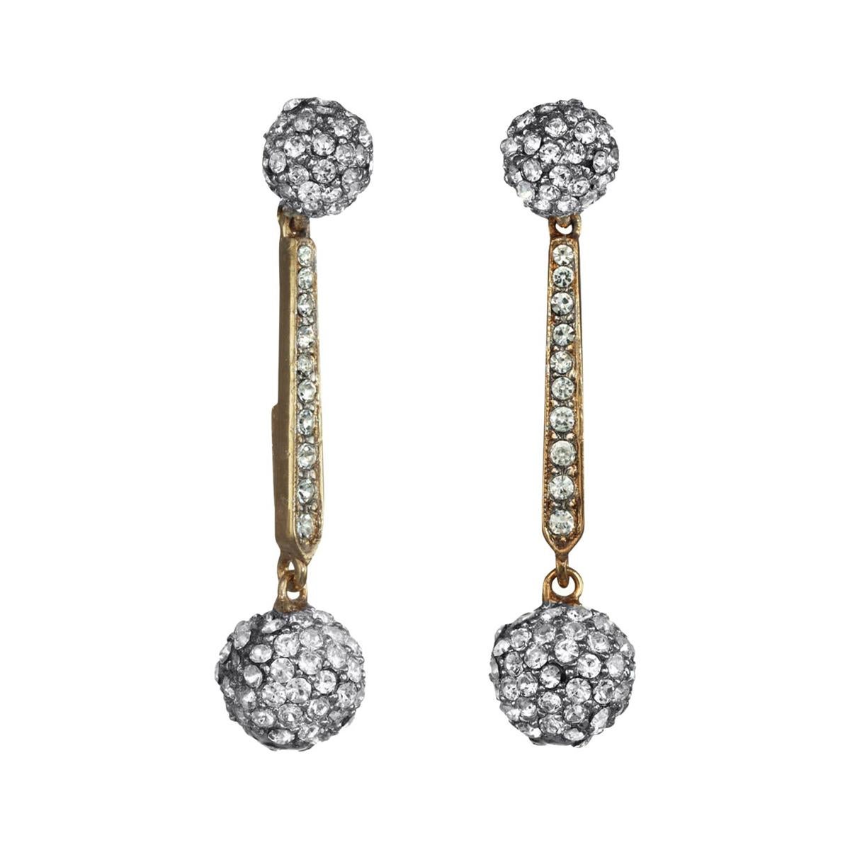 Boucheron 80's Diamond and Movable BallDrop Earrings at 1stDibs