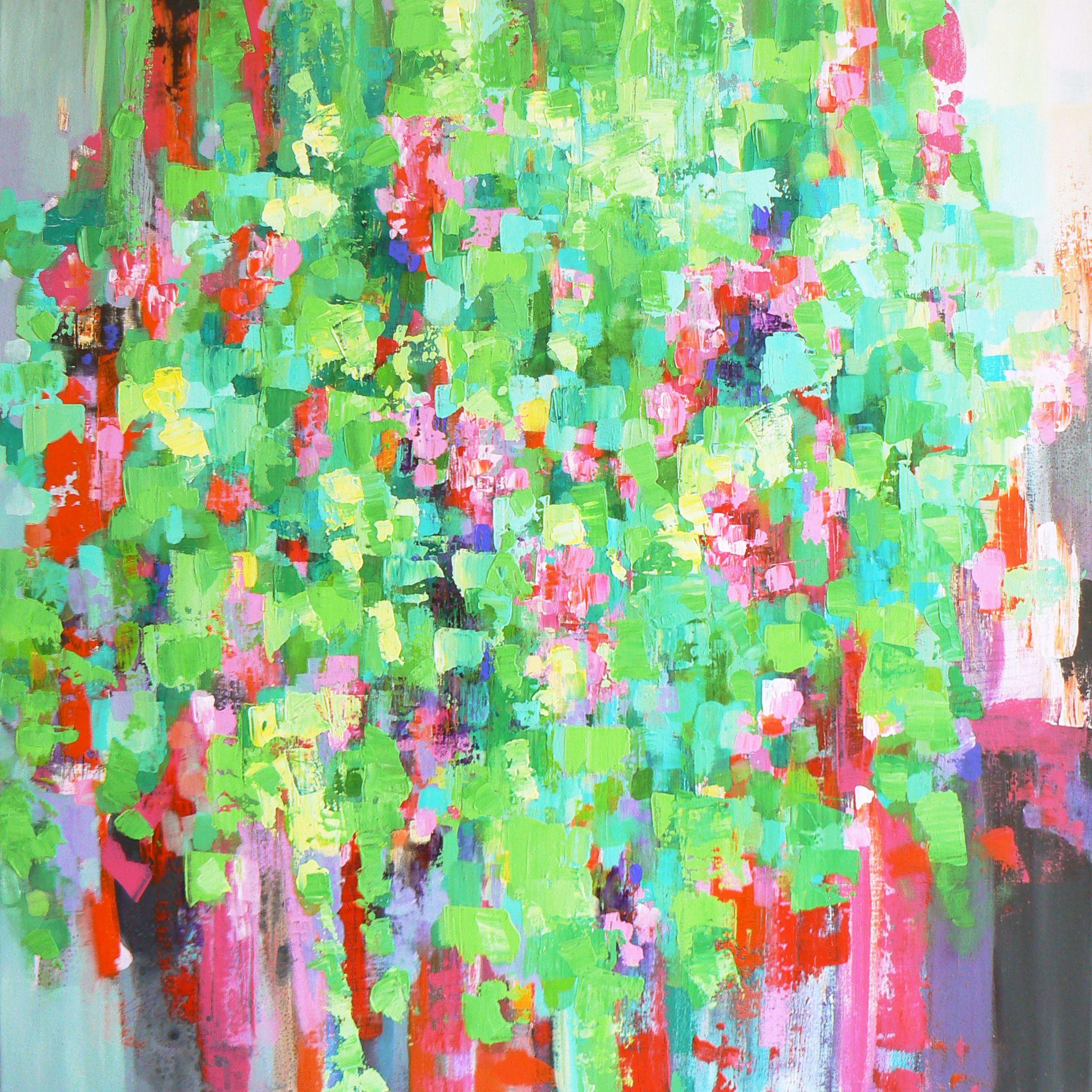 Carolynne Coulson Abstract Painting - Hanging garden, Painting, Acrylic on Canvas