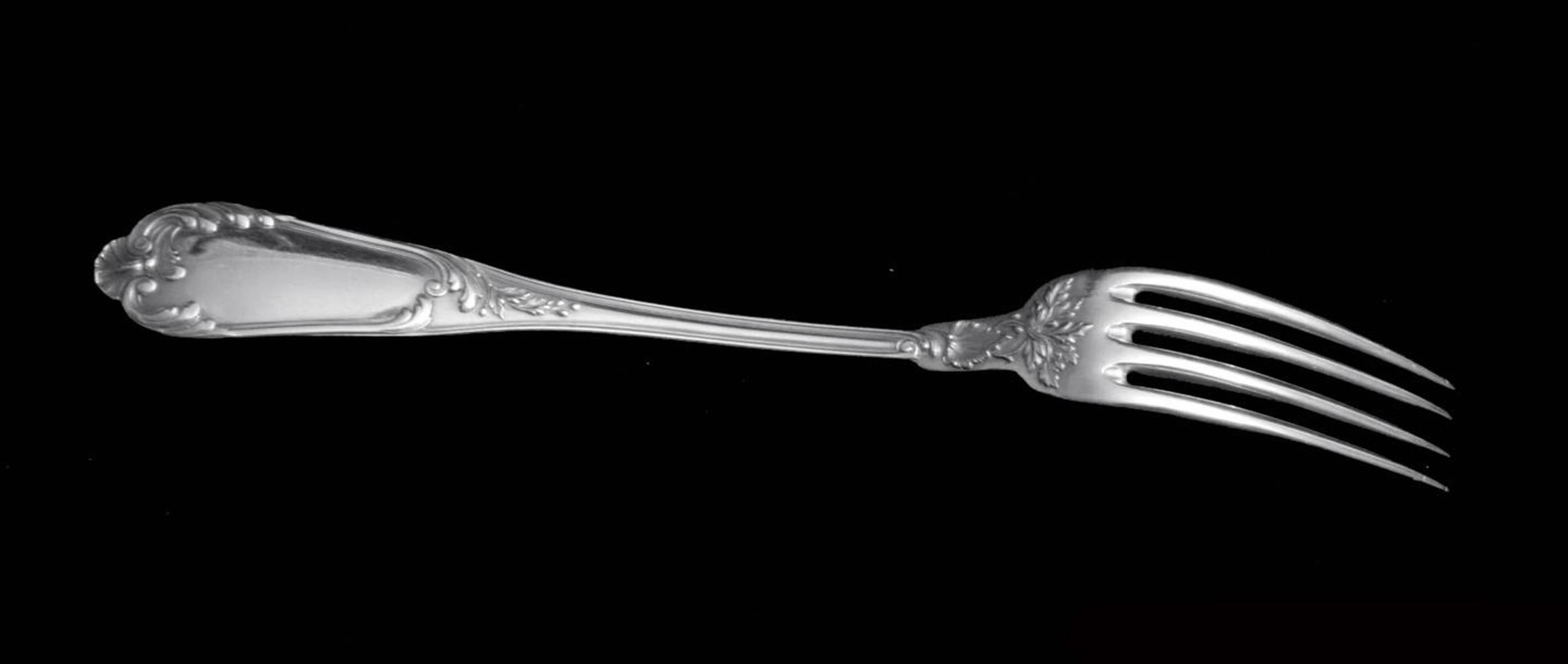 Caron - 197pc. Antique French 950 Sterling Silver & Vermeil Flatware Set, Marly  For Sale 1