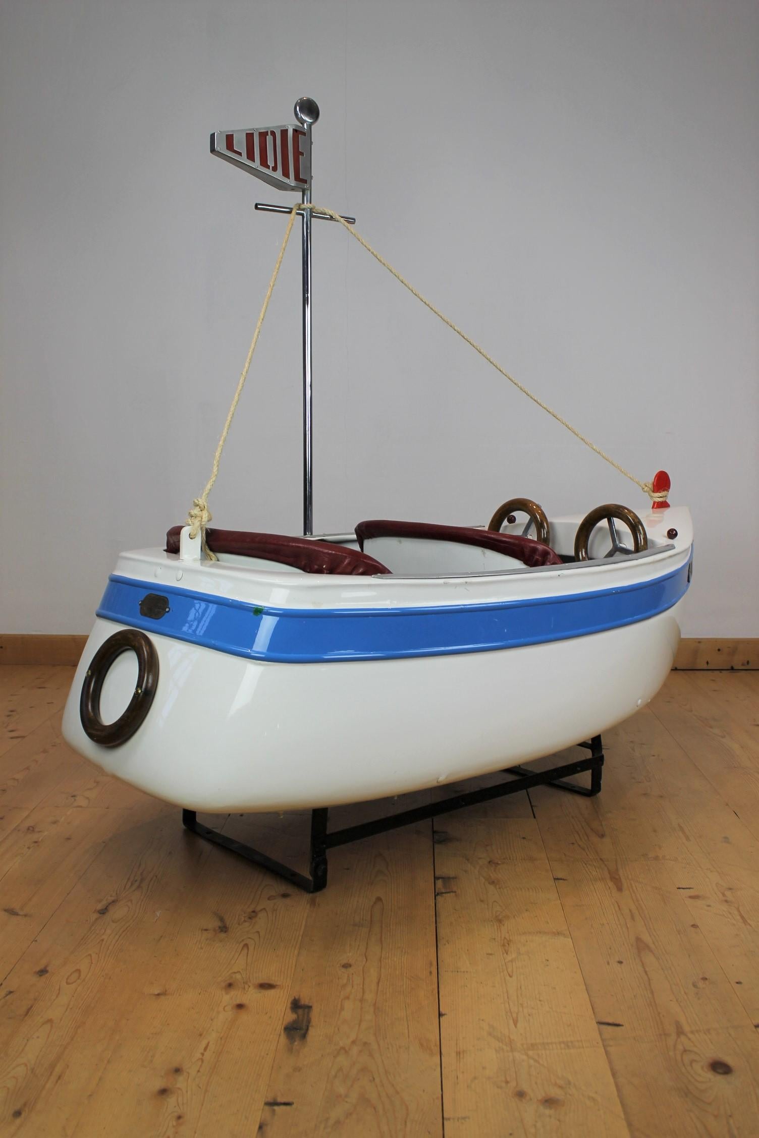 Metal Carousel Boat by L' Autopède, 1940s For Sale