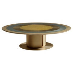 Table basse Carousel Aurum en sycomore massif,  Table basse en bronze Light