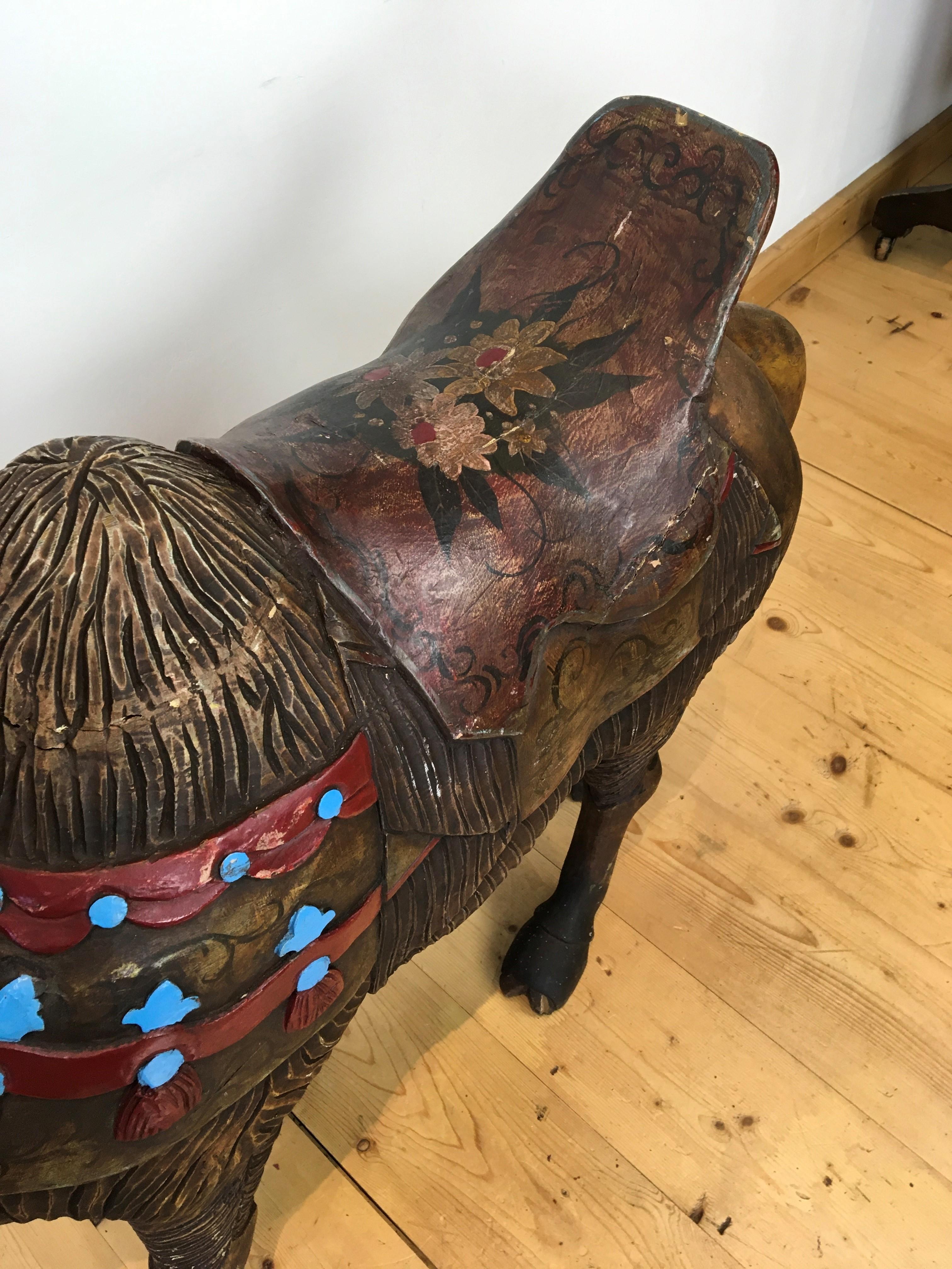 Carousel Dromedary Camel Sculpture with Glass Eyes 1