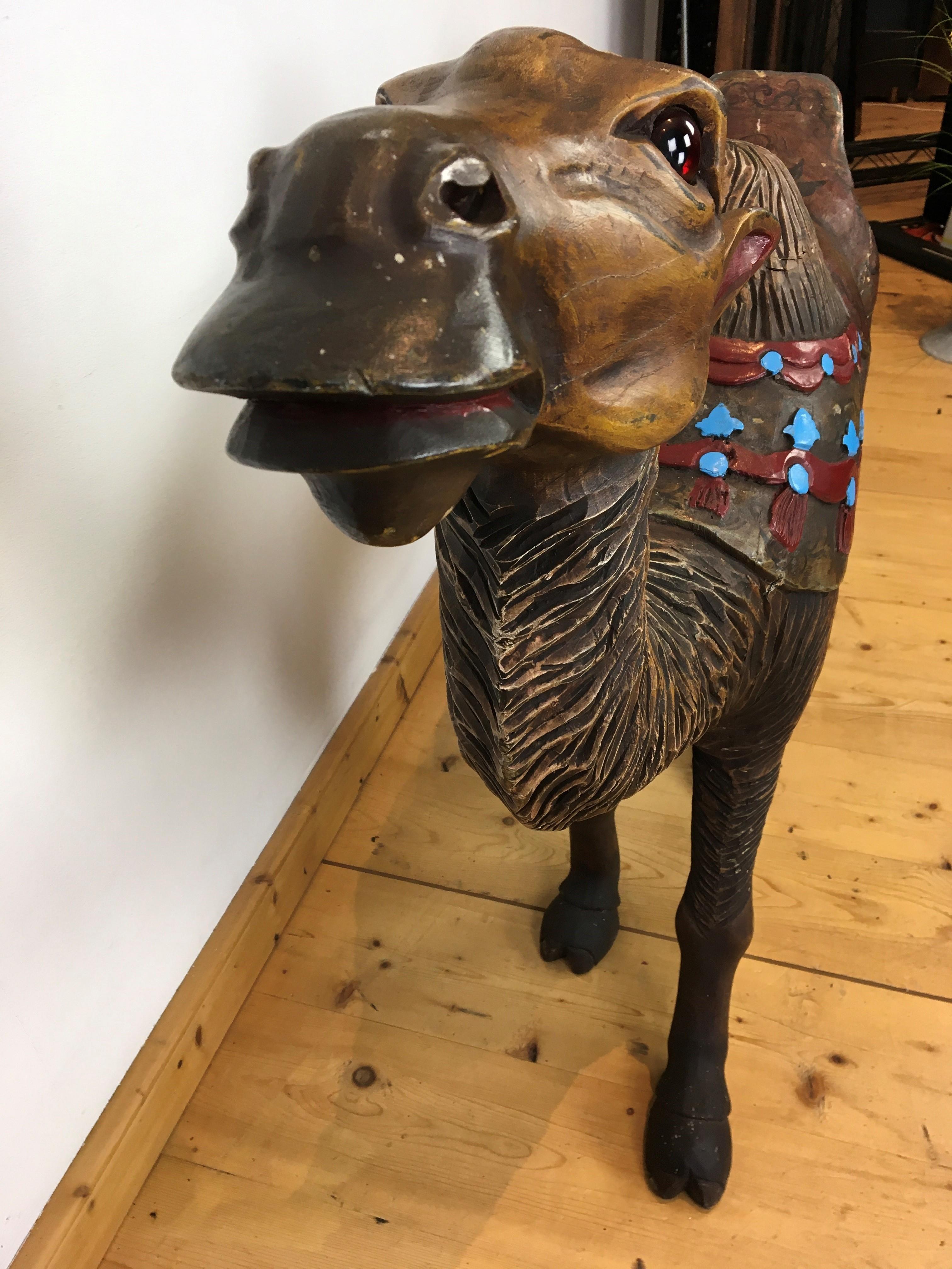 Carousel Dromedary Camel Sculpture with Glass Eyes  6