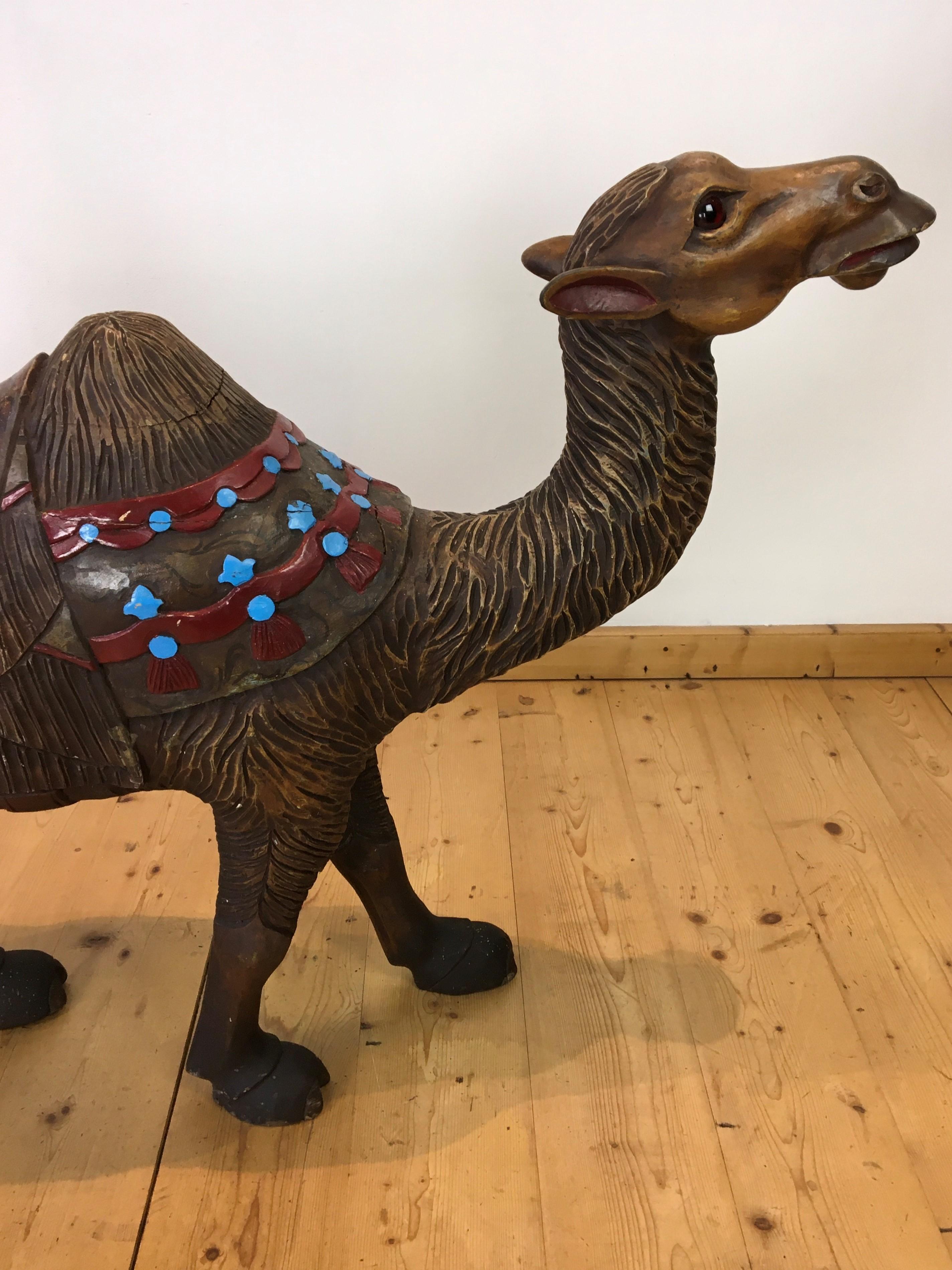 Carousel Dromedary Camel Sculpture with Glass Eyes  11