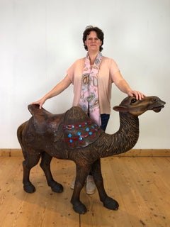 Carousel Dromedary Camel Sculpture with Glass Eyes