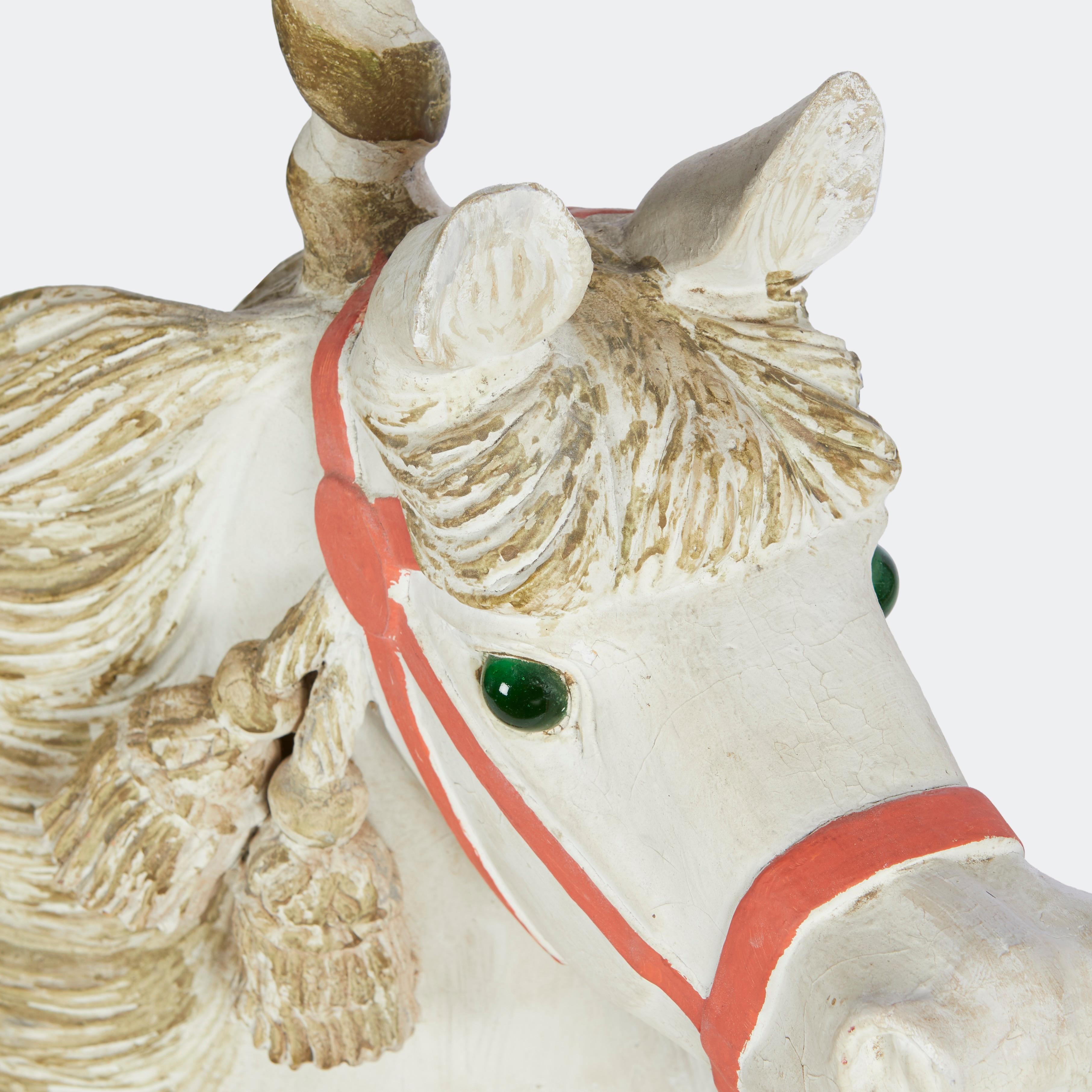 Mid-20th Century Carousel Horse with Unicorn Horn Mounted as a Lamp
