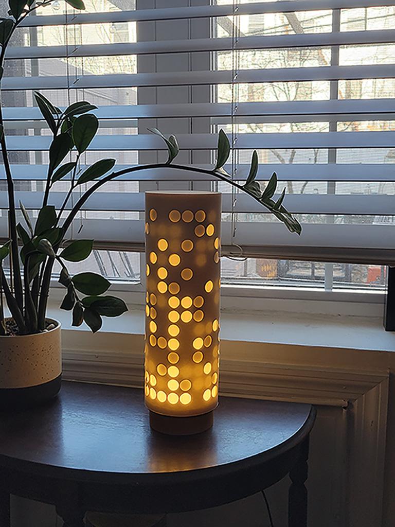 Designed and produced by Jason Robinson, Carousel (no.1) draws inspiration from the sculptural works of Isamu Noguchi and Erwin Hauer. Paper lanterns had existed long before Akari, however Noguchi brought his own language to the art form