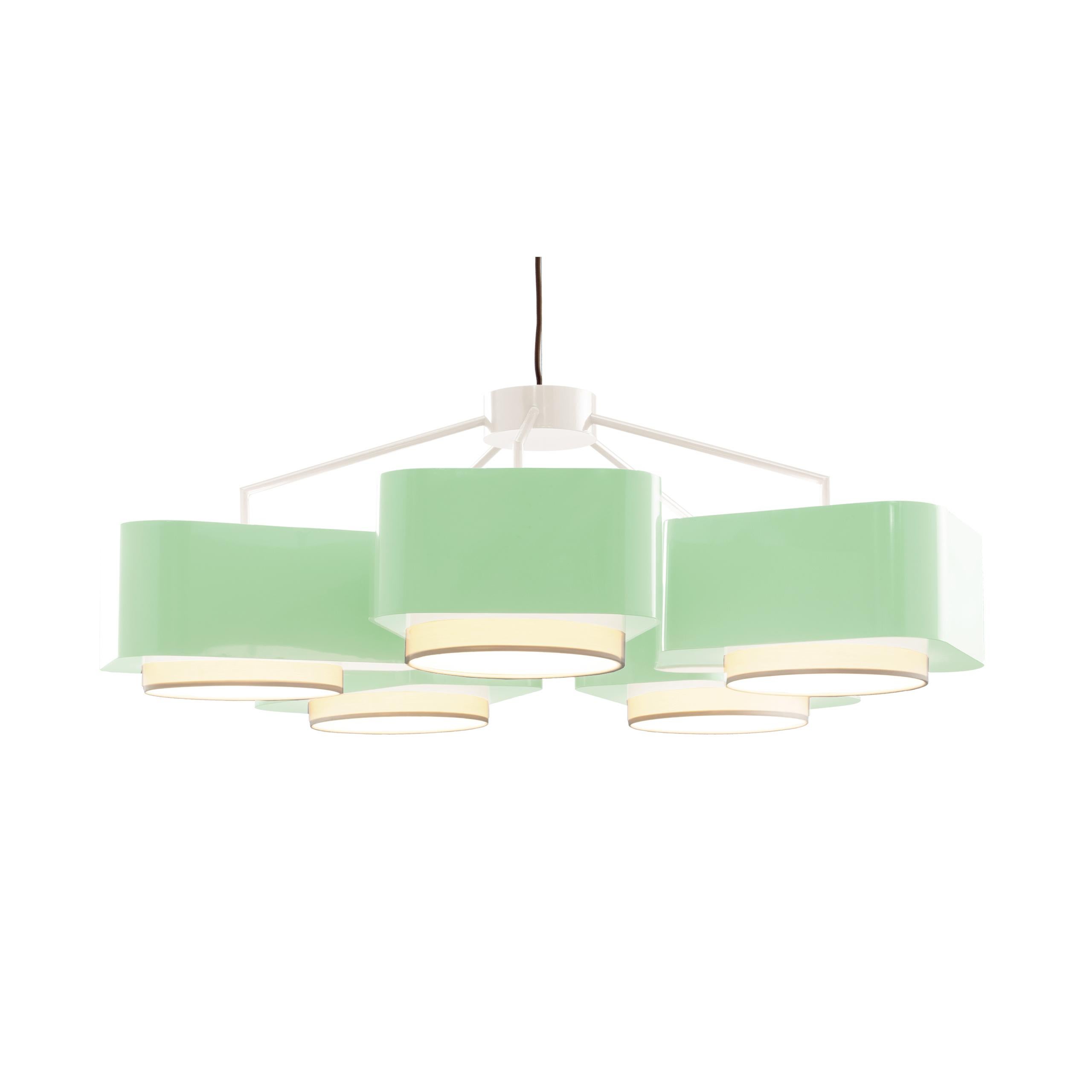 mint green chandelier