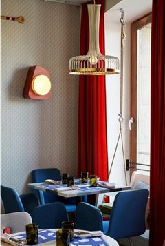 Contemporary Post-Modern Carousel Wall Sconce Mint Green