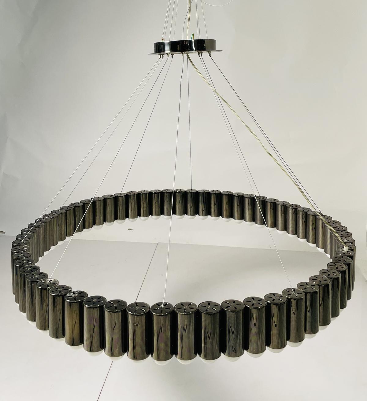 English CAROUSEL XL Chandelier by Lee Broom, Polished Gunmetal For Sale