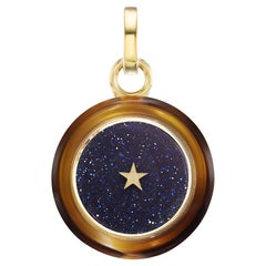 PENDENTIF CARPE DIEM EN RÉSINE MARRON « Look at the star »